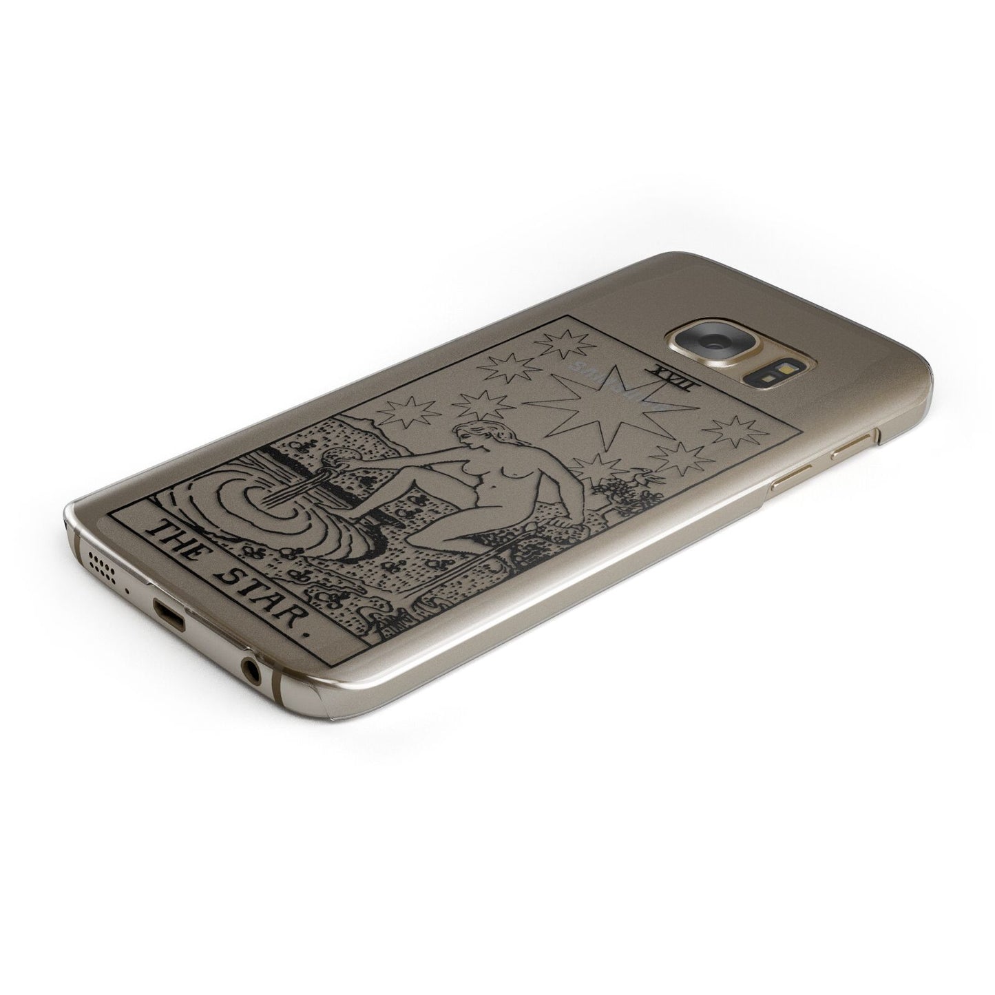 The Star Monochrome Tarot Card Samsung Galaxy Case Bottom Cutout