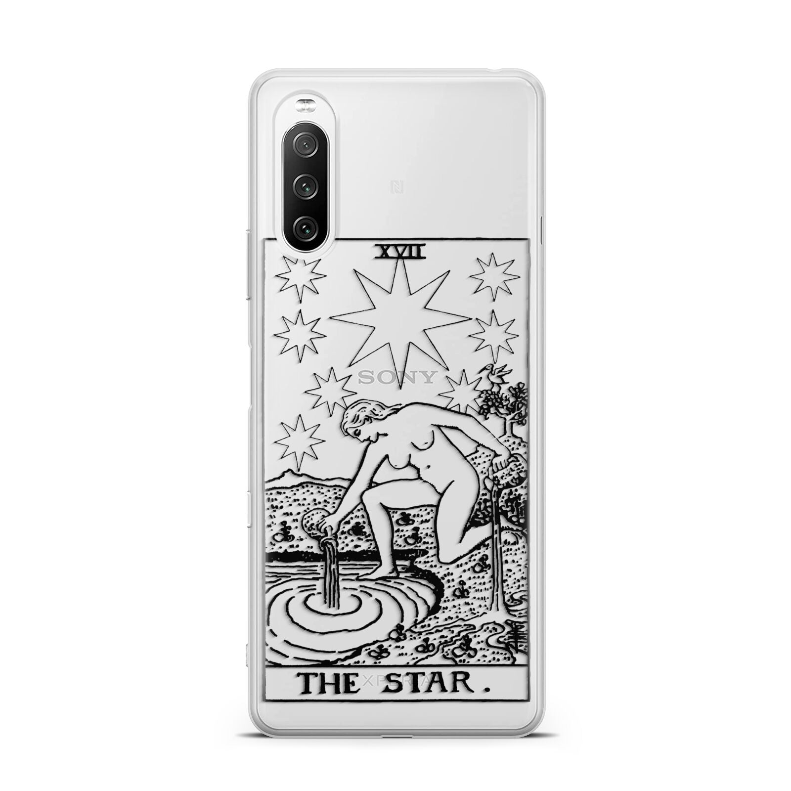 The Star Monochrome Tarot Card Sony Xperia 10 III Case