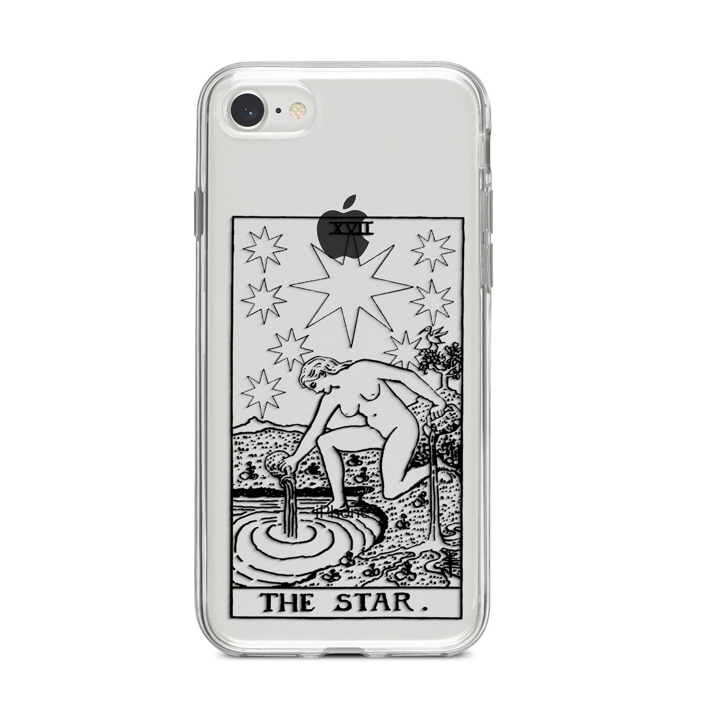 The Star Monochrome Tarot Card iPhone 8 Bumper Case on Silver iPhone