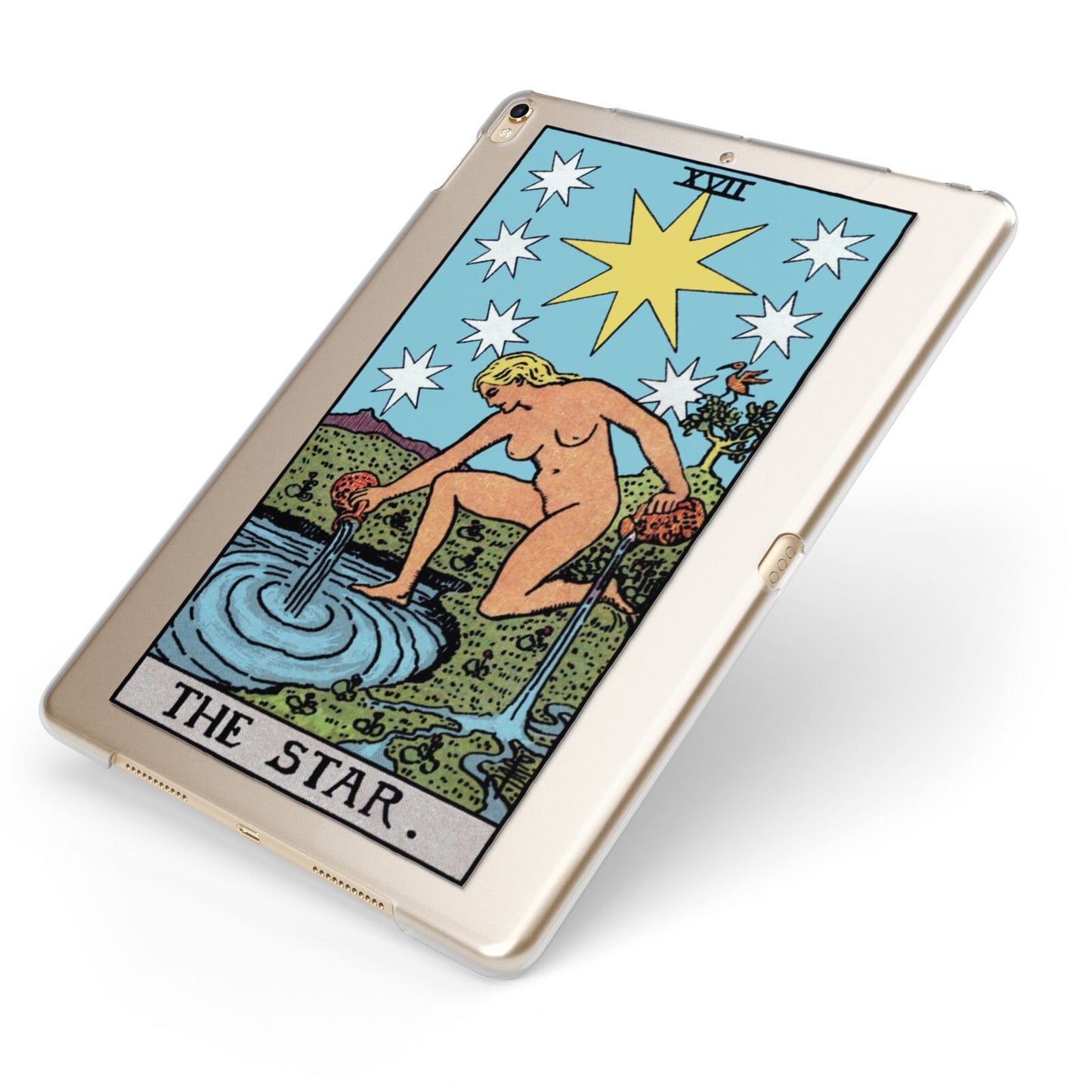 The Star Tarot Card Apple iPad Case on Gold iPad Side View