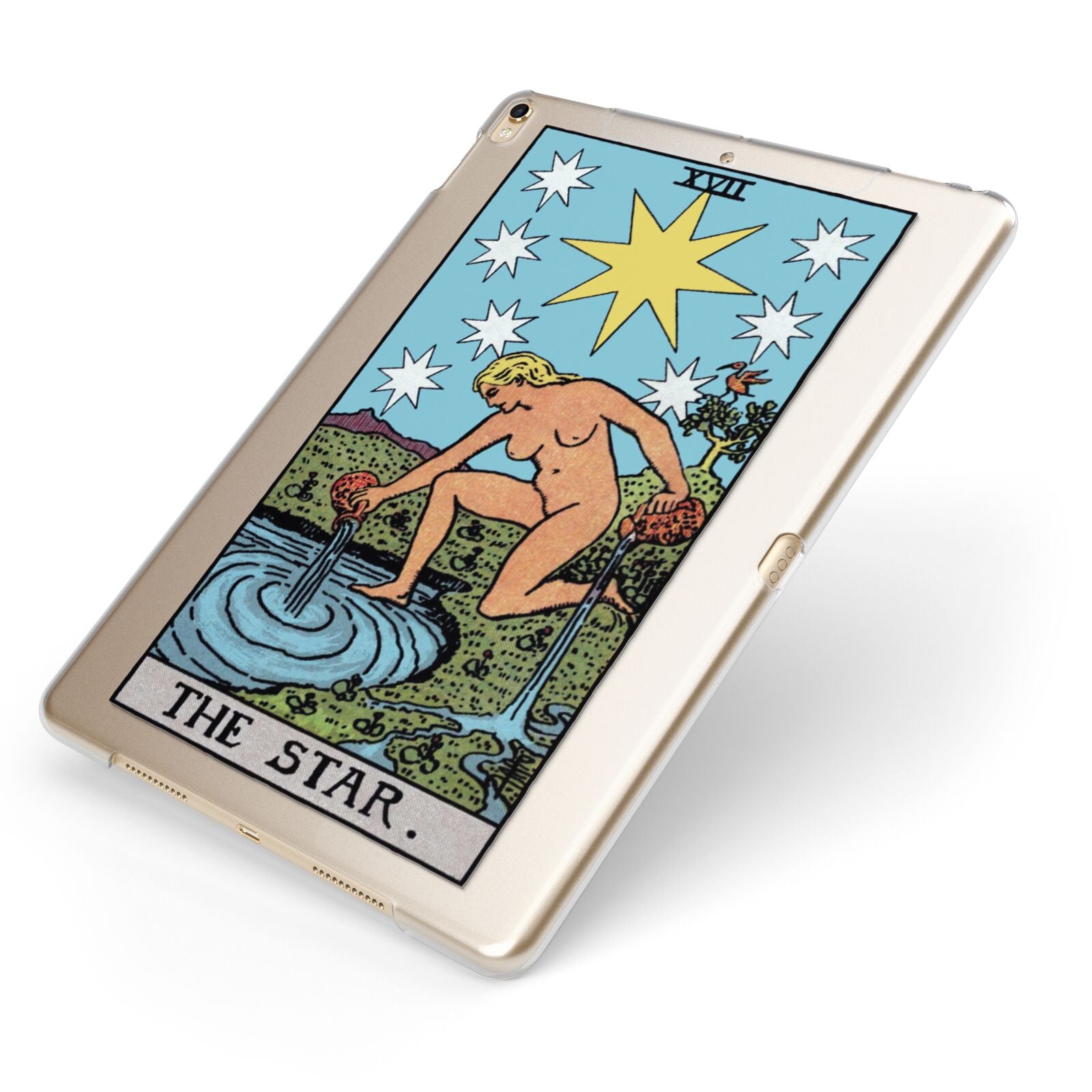 The Star Tarot Card Apple iPad Case on Gold iPad Side View