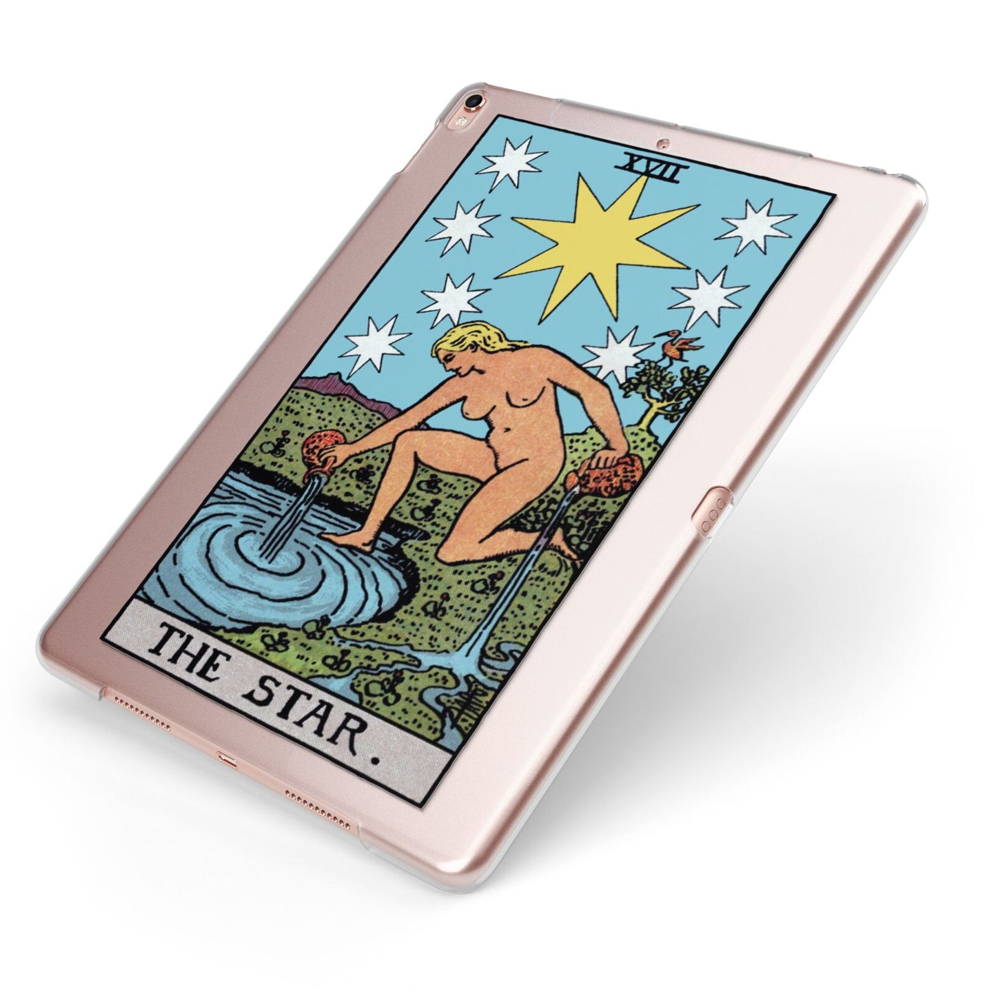 The Star Tarot Card Apple iPad Case on Rose Gold iPad Side View