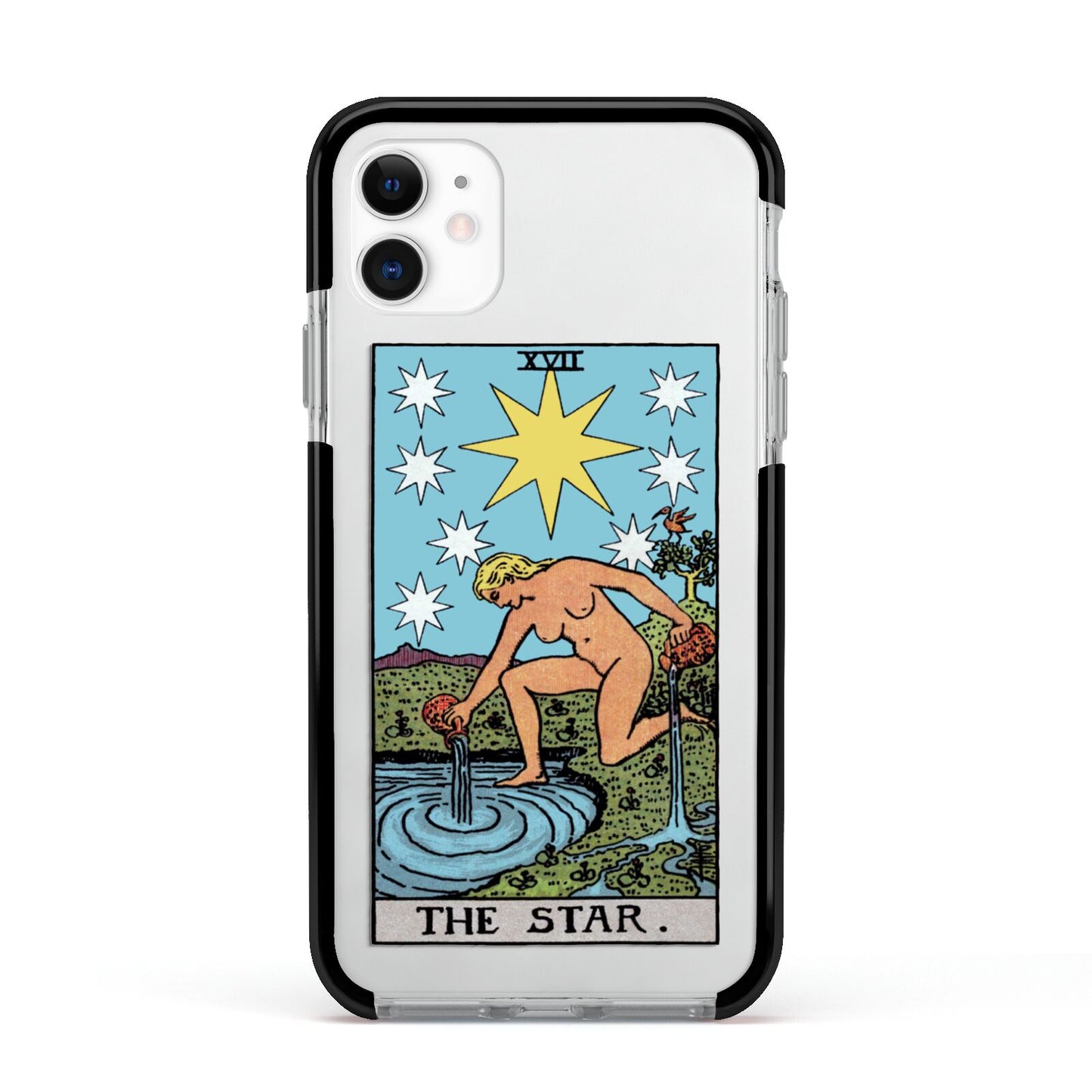 The Star Tarot Card Apple iPhone 11 in White with Black Impact Case