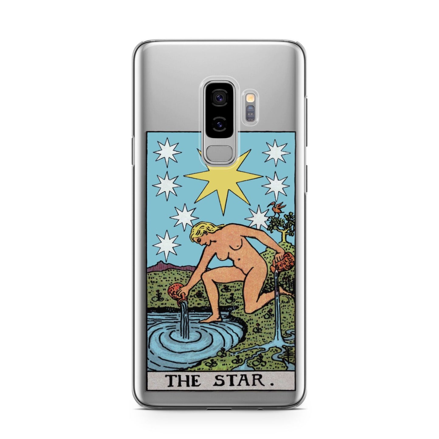 The Star Tarot Card Samsung Galaxy S9 Plus Case on Silver phone