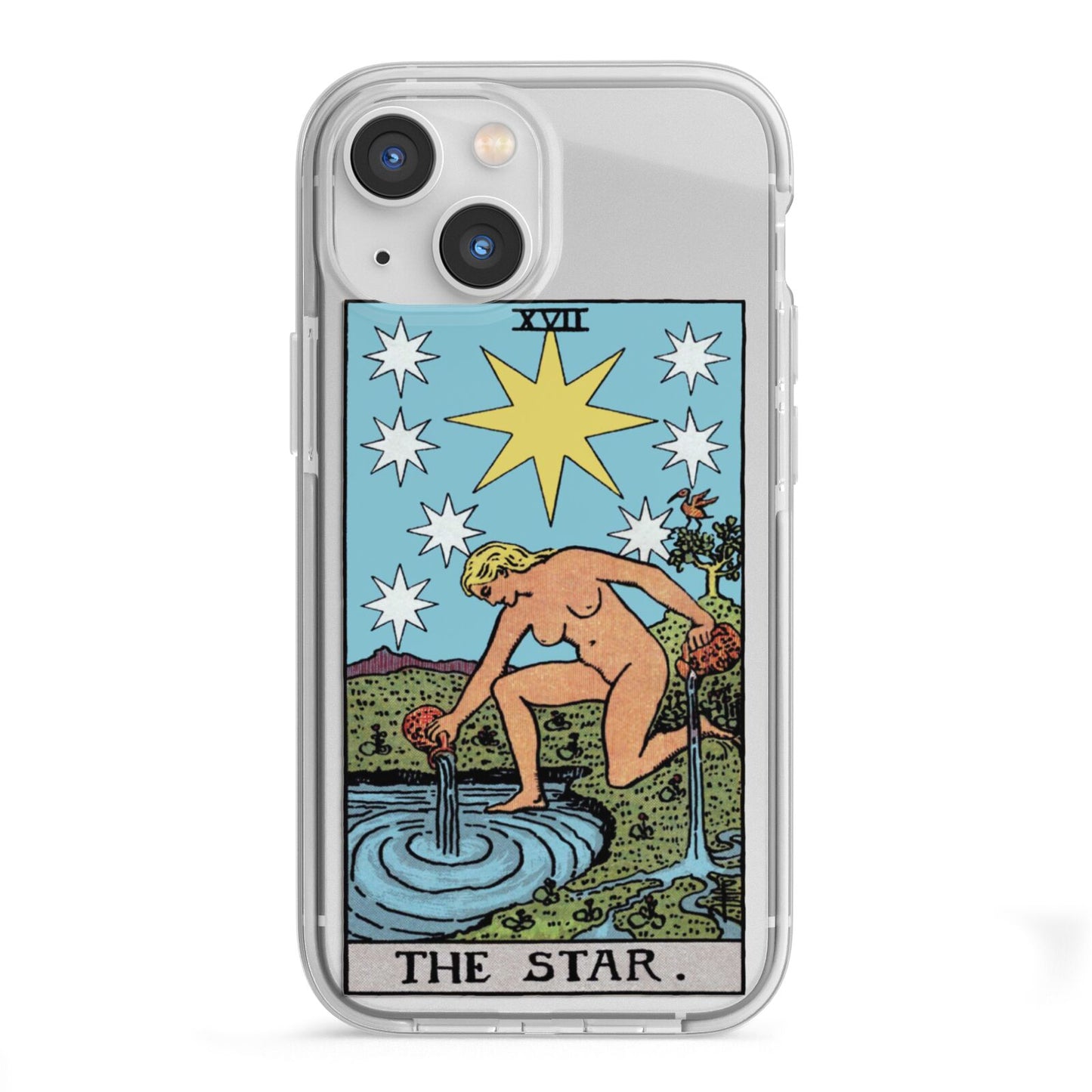 The Star Tarot Card iPhone 13 Mini TPU Impact Case with White Edges