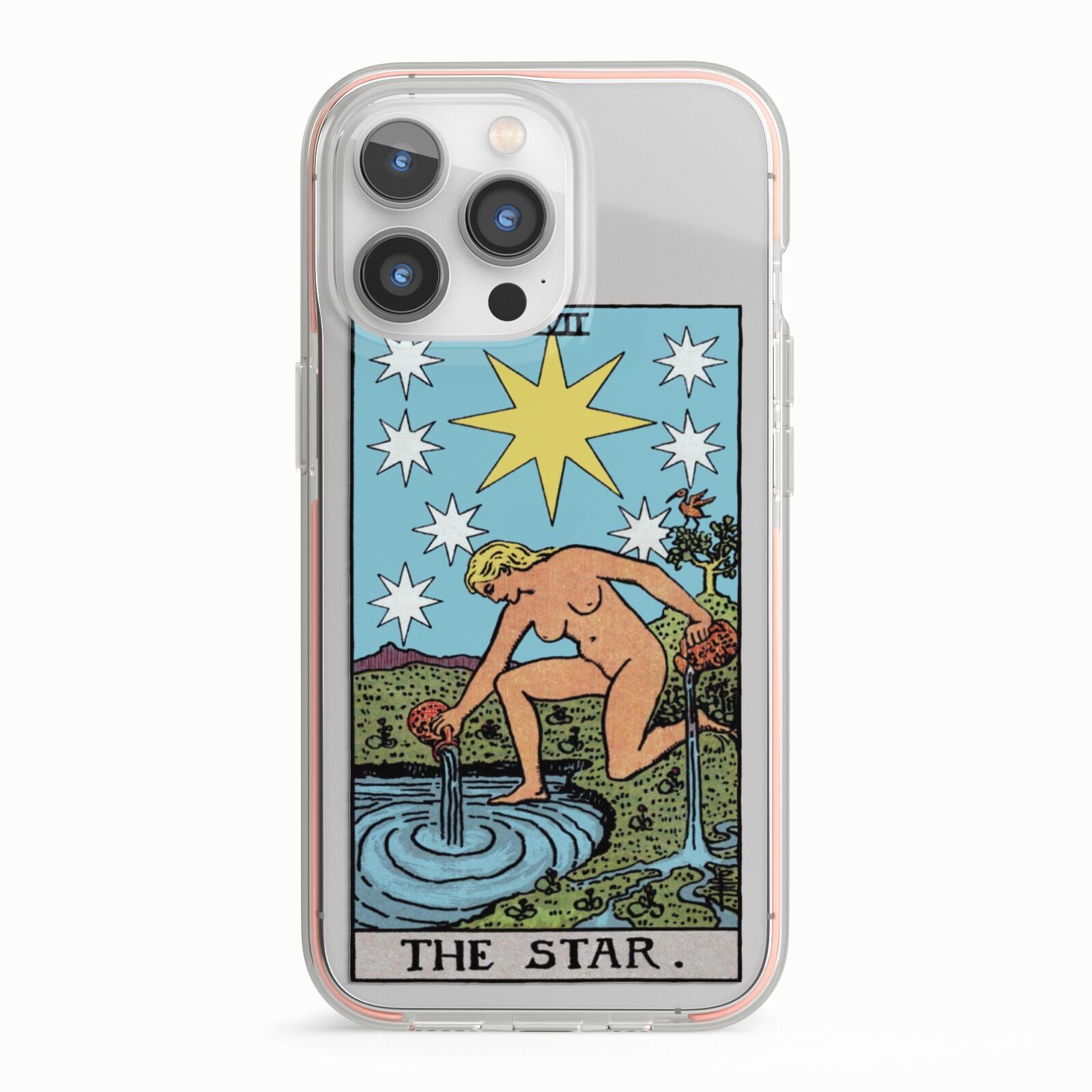 The Star Tarot Card iPhone 13 Pro TPU Impact Case with Pink Edges