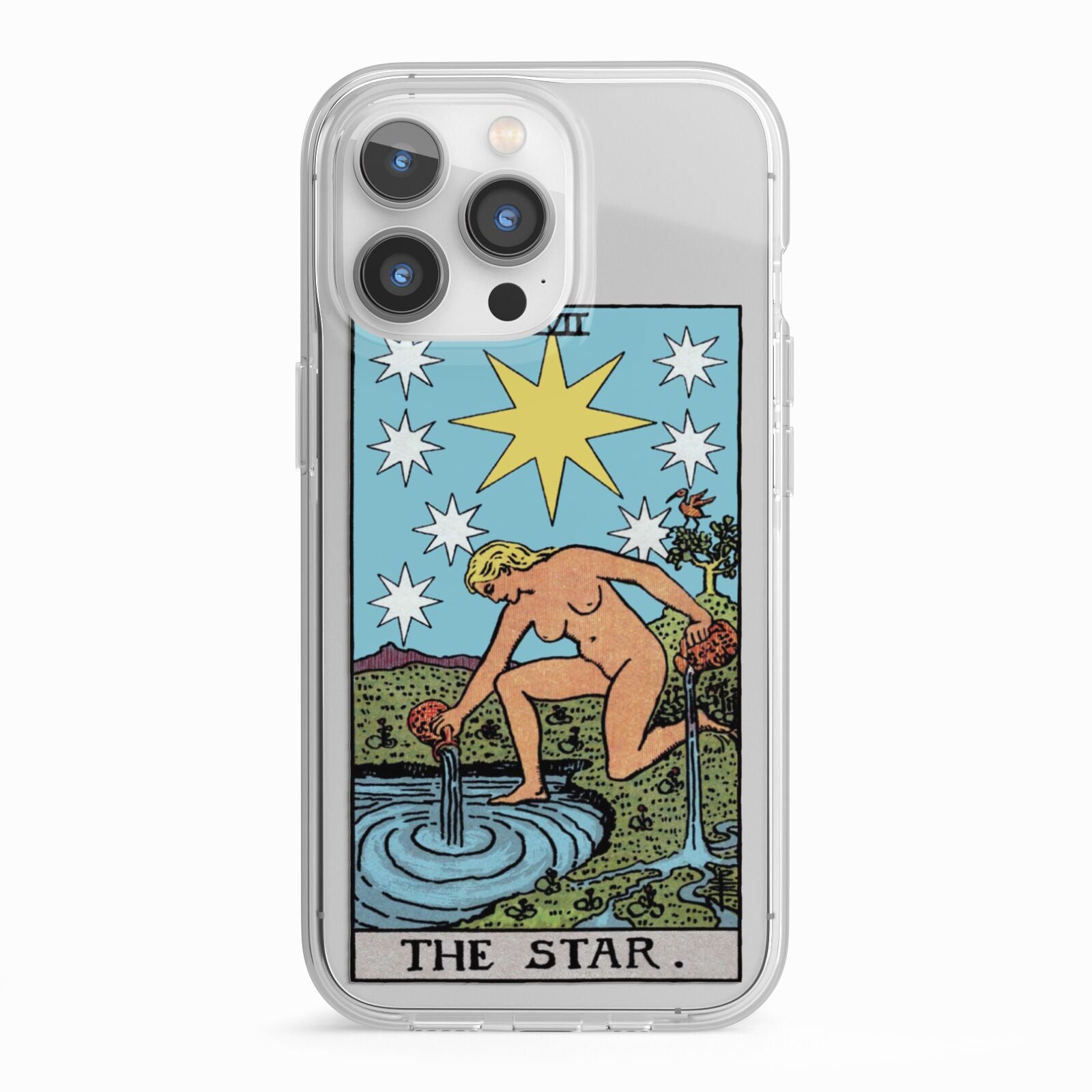 The Star Tarot Card iPhone 13 Pro TPU Impact Case with White Edges