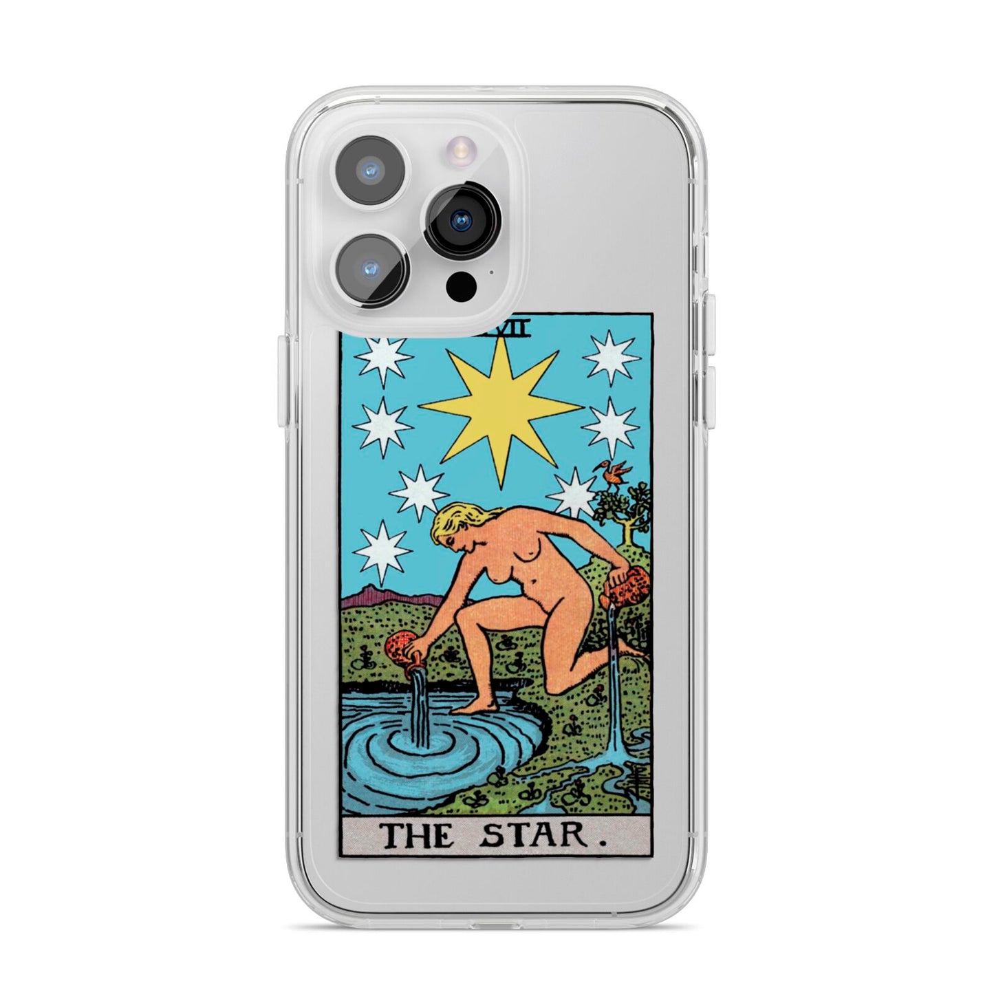 The Star Tarot Card iPhone 14 Pro Max Clear Tough Case Silver