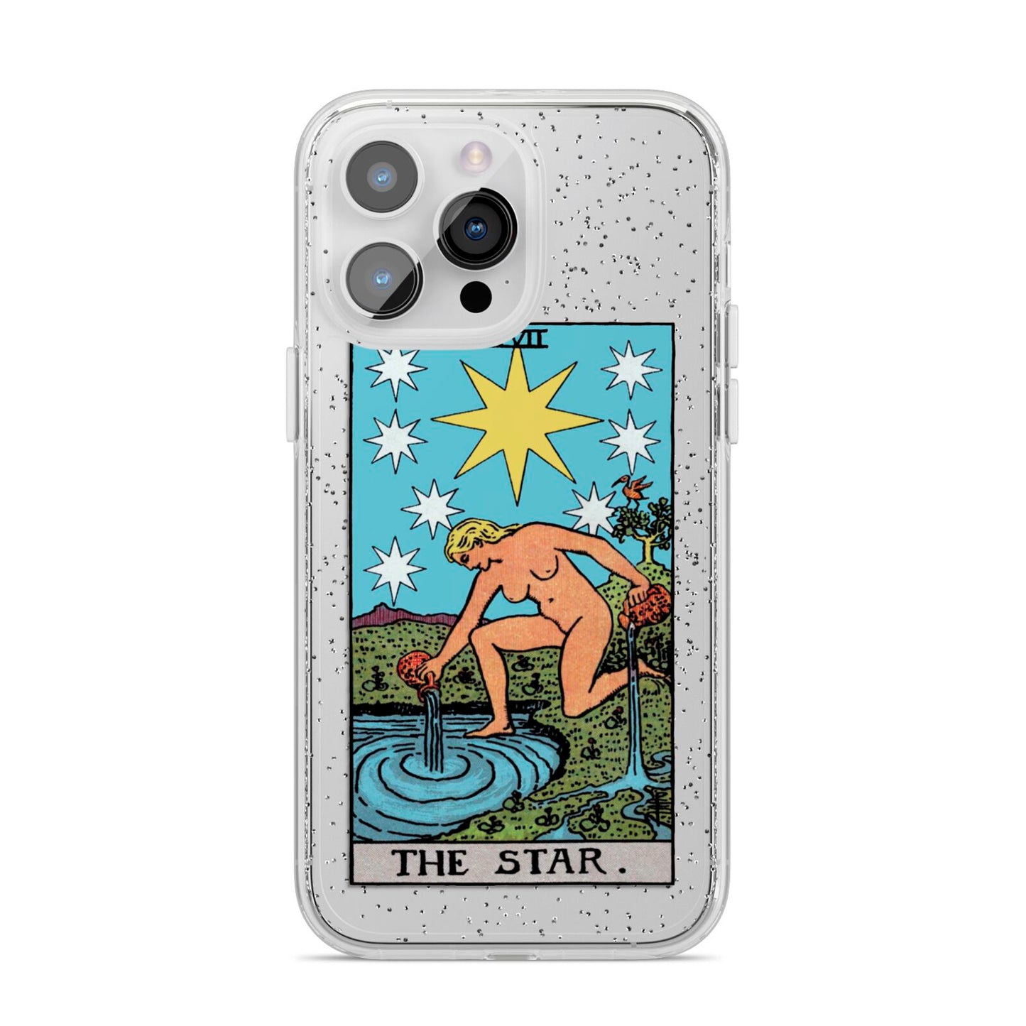 The Star Tarot Card iPhone 14 Pro Max Glitter Tough Case Silver