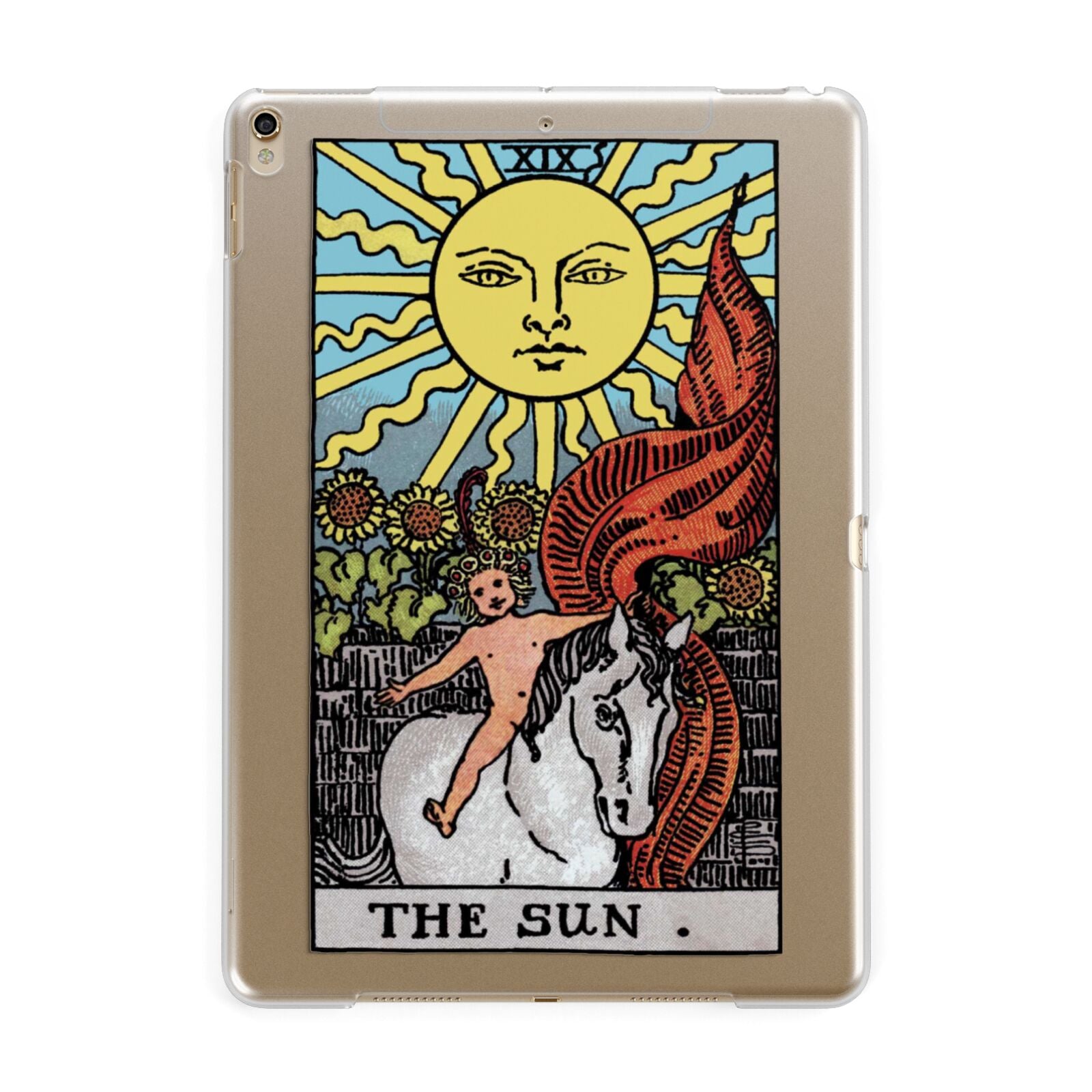 The Sun Tarot Card Apple iPad Gold Case