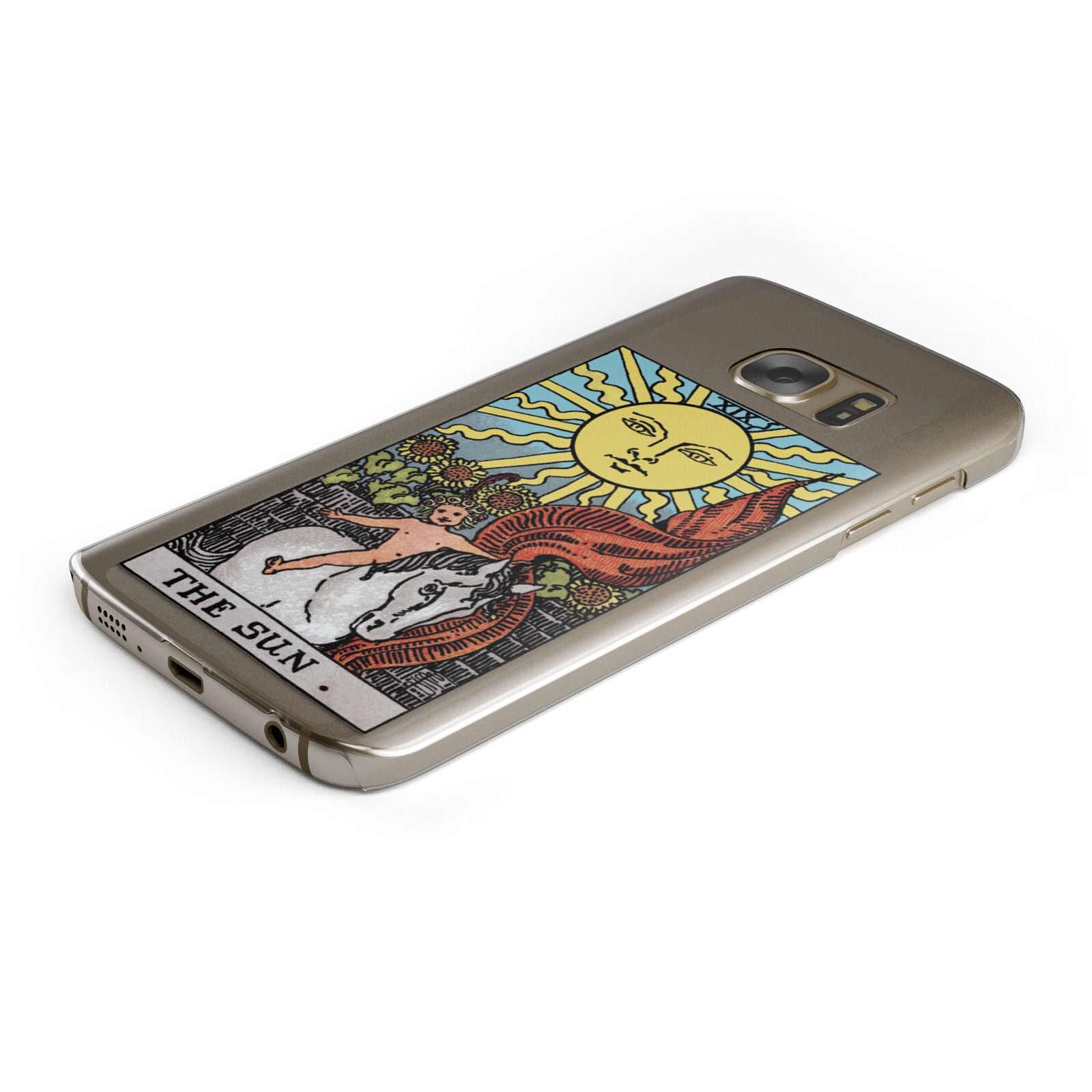 The Sun Tarot Card Protective Samsung Galaxy Case Angled Image