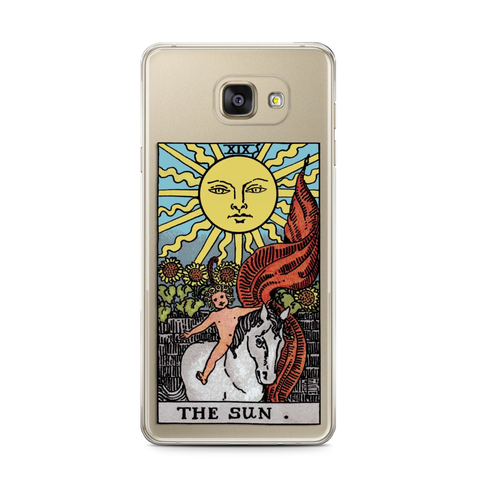 The Sun Tarot Card Samsung Galaxy A7 2016 Case on gold phone