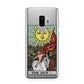 The Sun Tarot Card Samsung Galaxy S9 Plus Case on Silver phone