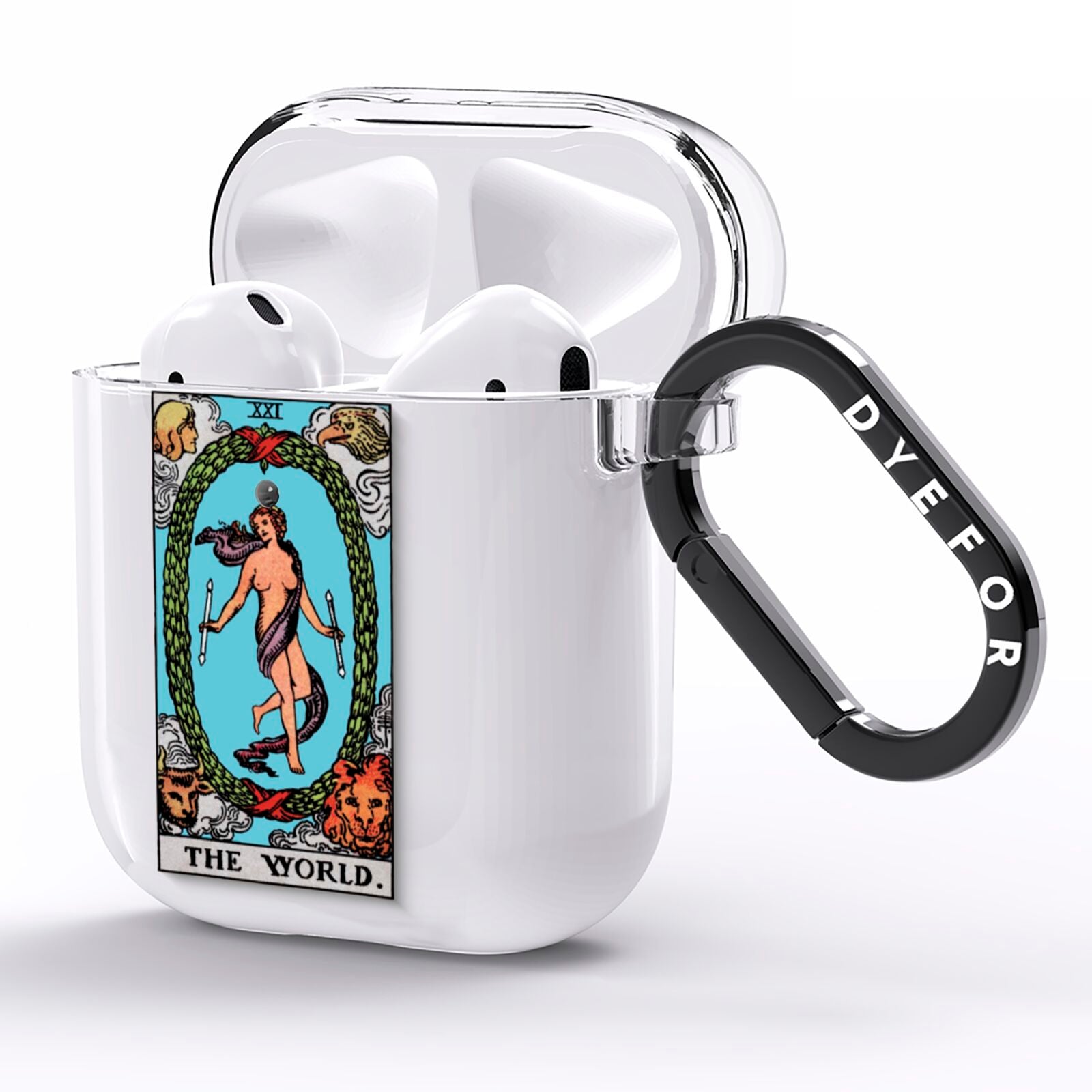 The World Tarot Card AirPods Clear Case Side Image