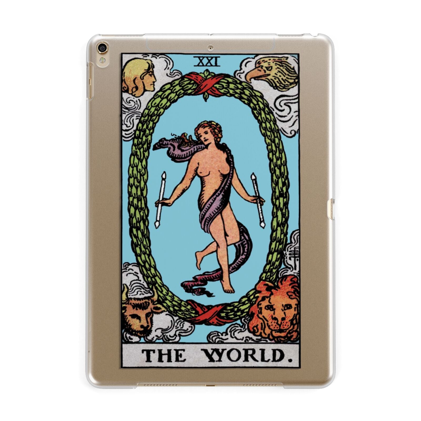 The World Tarot Card Apple iPad Gold Case