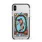 The World Tarot Card Apple iPhone Xs Max Impact Case Black Edge on Silver Phone