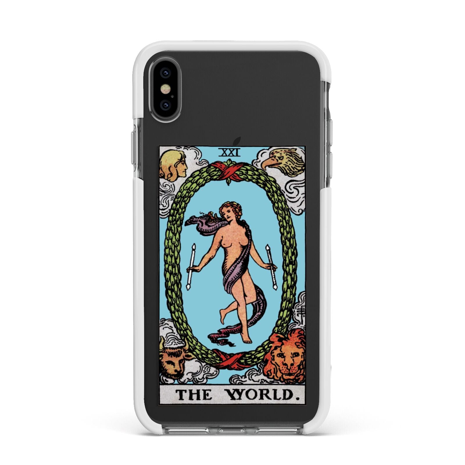 The World Tarot Card Apple iPhone Xs Max Impact Case White Edge on Black Phone