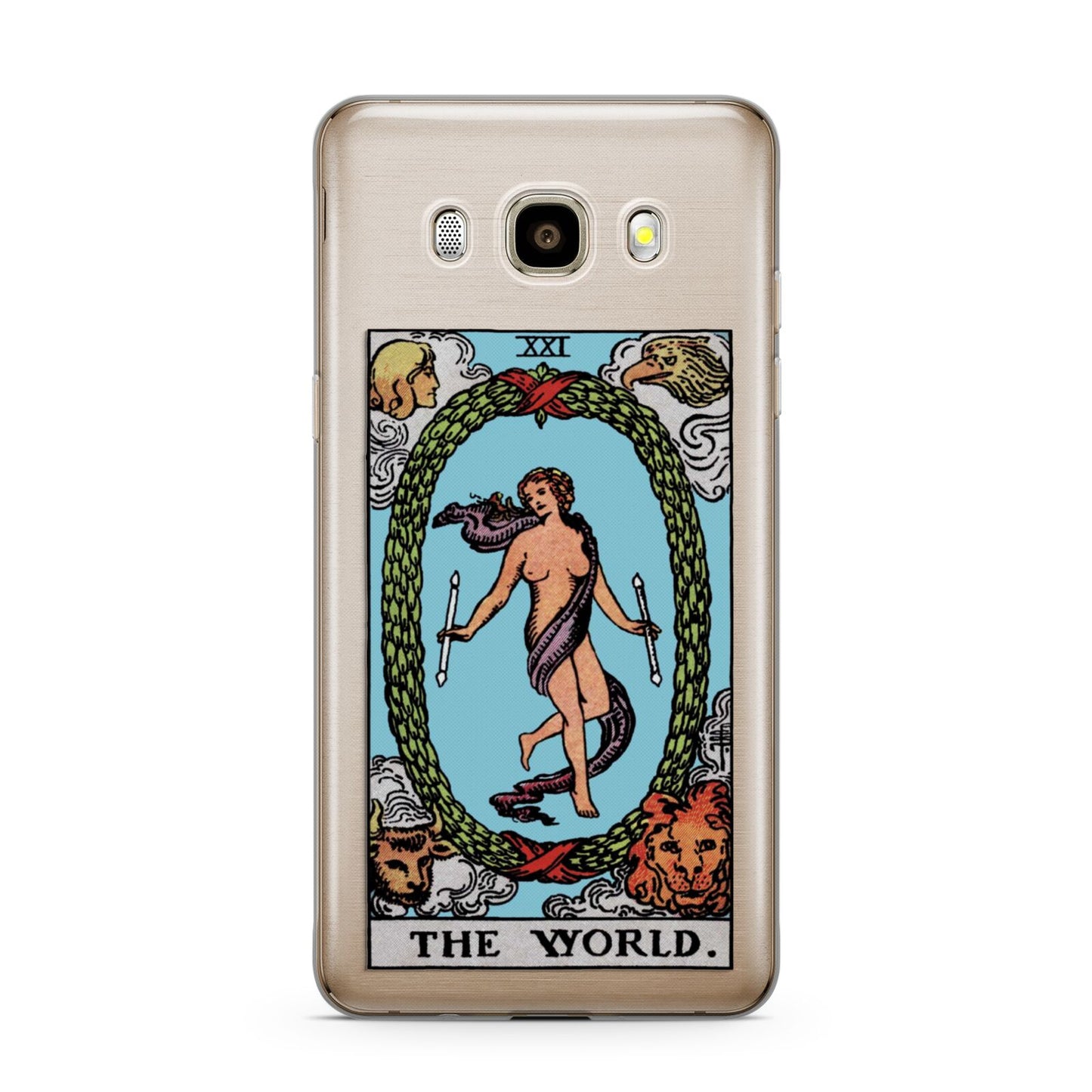The World Tarot Card Samsung Galaxy J7 2016 Case on gold phone