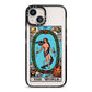 The World Tarot Card iPhone 13 Black Impact Case on Silver phone