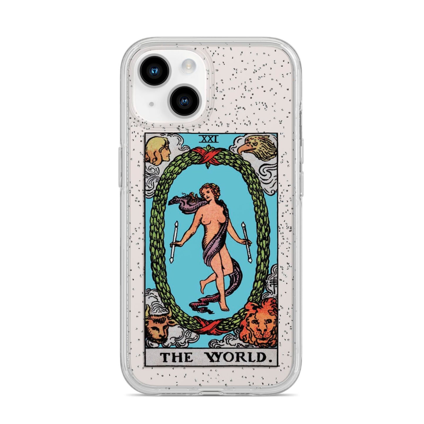 The World Tarot Card iPhone 14 Glitter Tough Case Starlight
