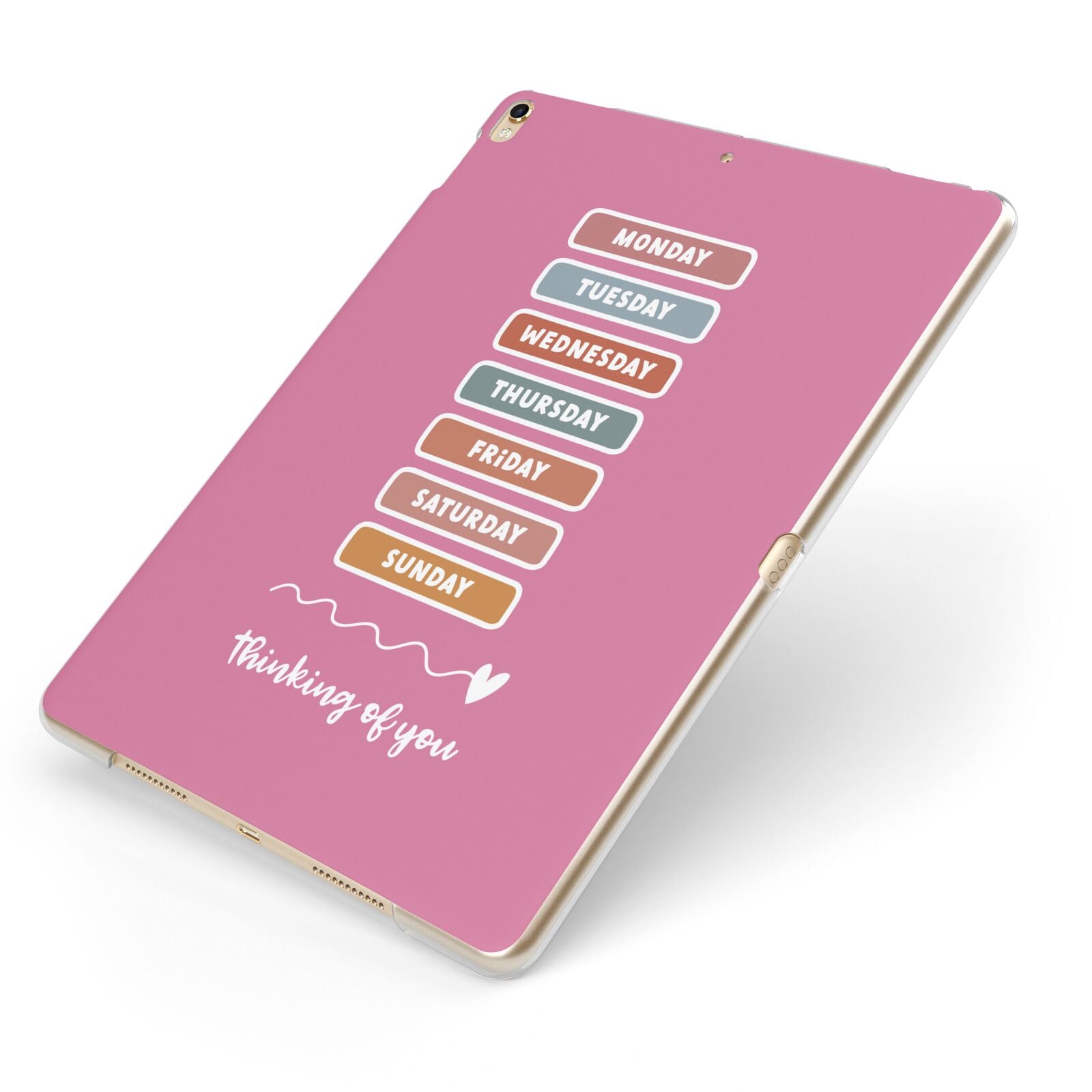 Thinking of You Apple iPad Case on Gold iPad Side View