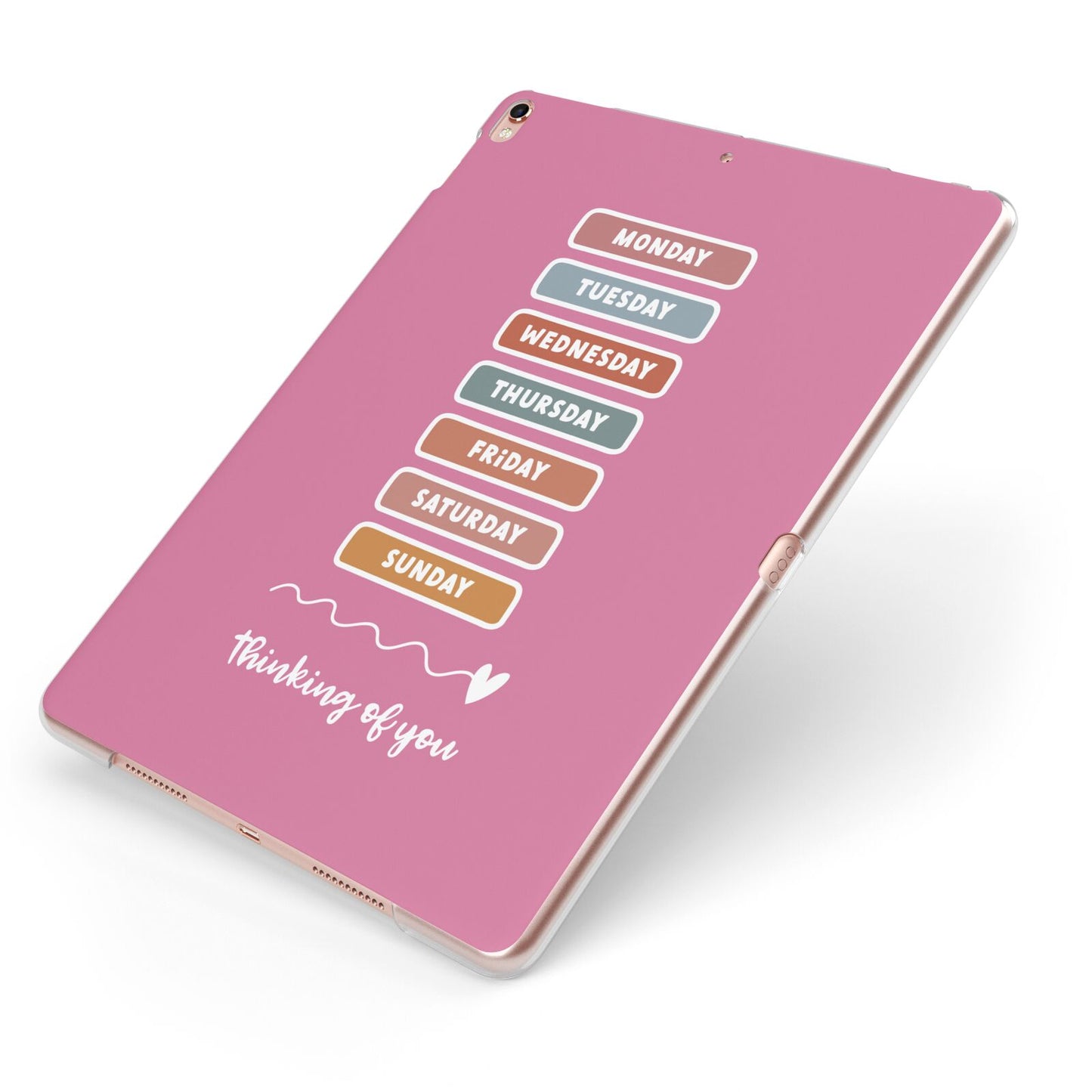 Thinking of You Apple iPad Case on Rose Gold iPad Side View