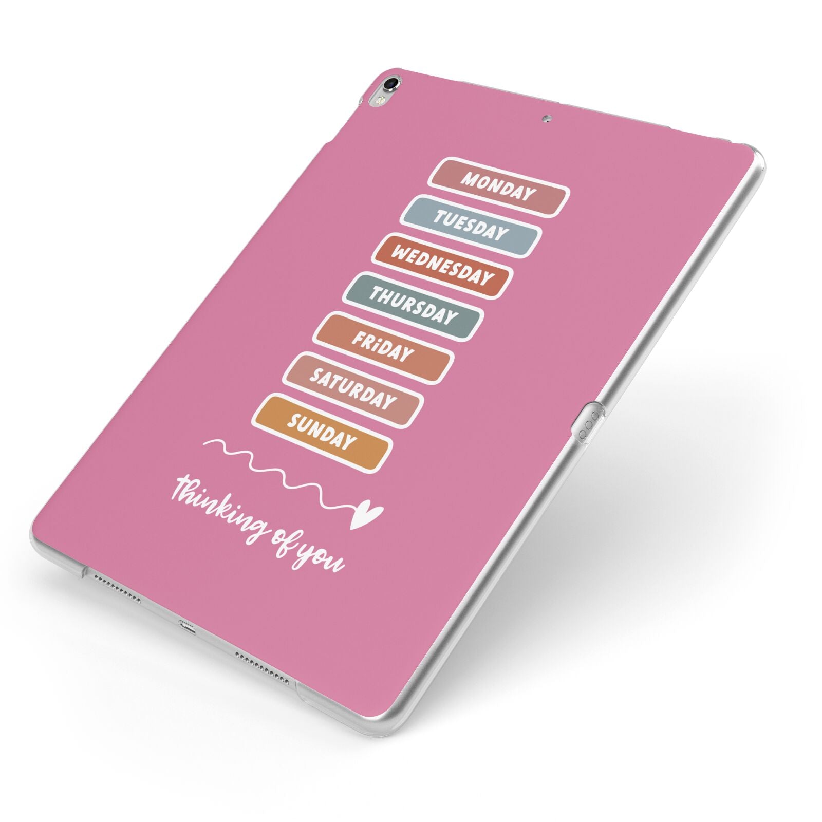 Thinking of You Apple iPad Case on Silver iPad Side View