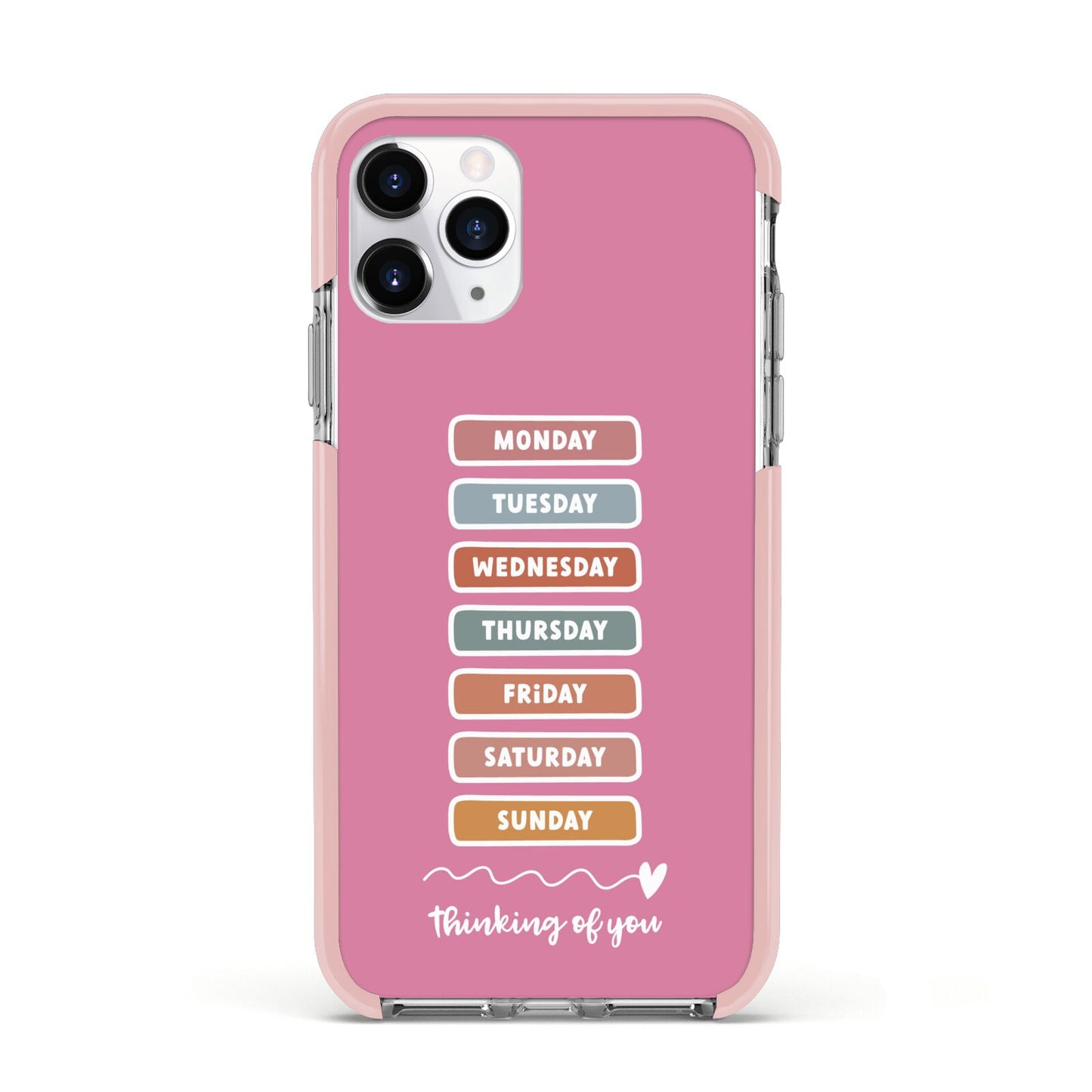 Thinking of You Apple iPhone 11 Pro in Silver with Pink Impact Case