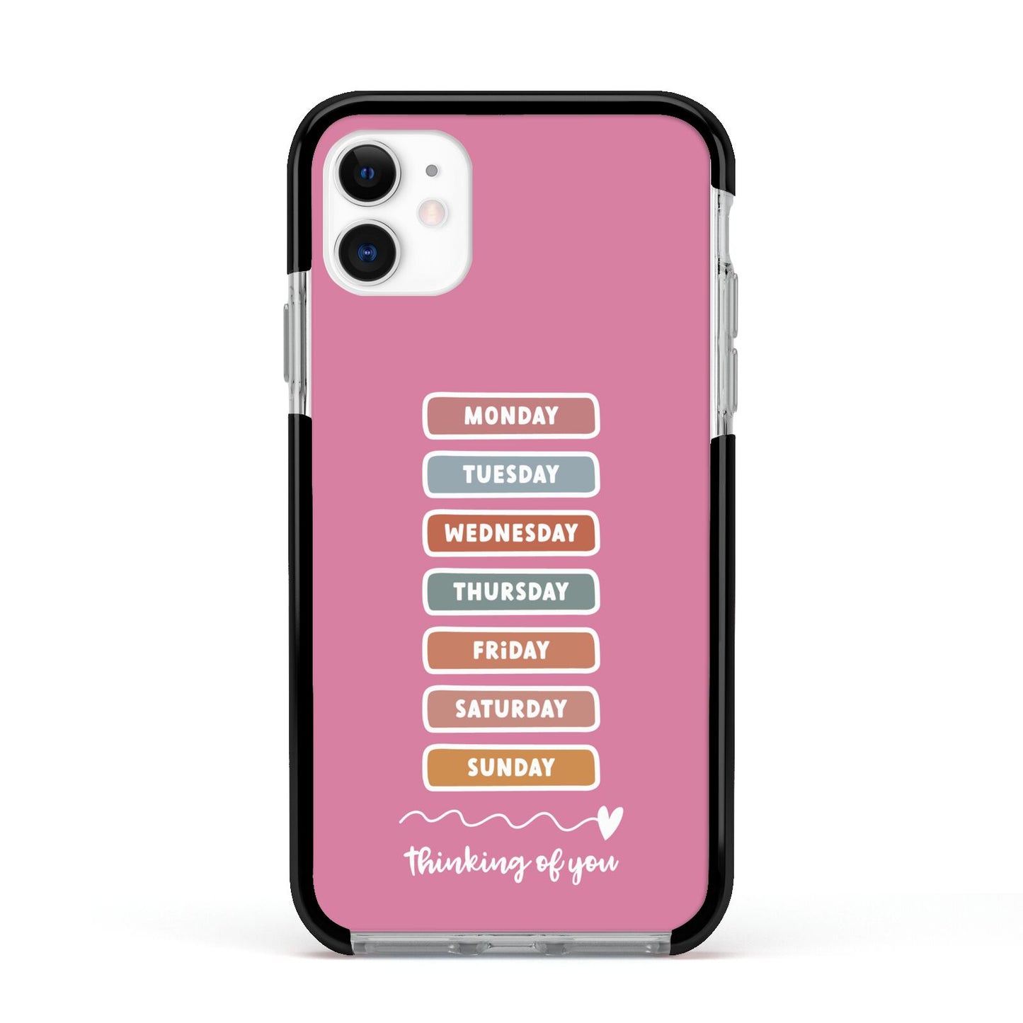 Thinking of You Apple iPhone 11 in White with Black Impact Case