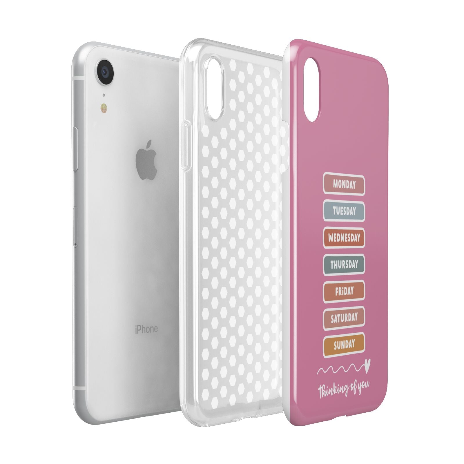 Thinking of You Apple iPhone XR White 3D Tough Case Expanded view