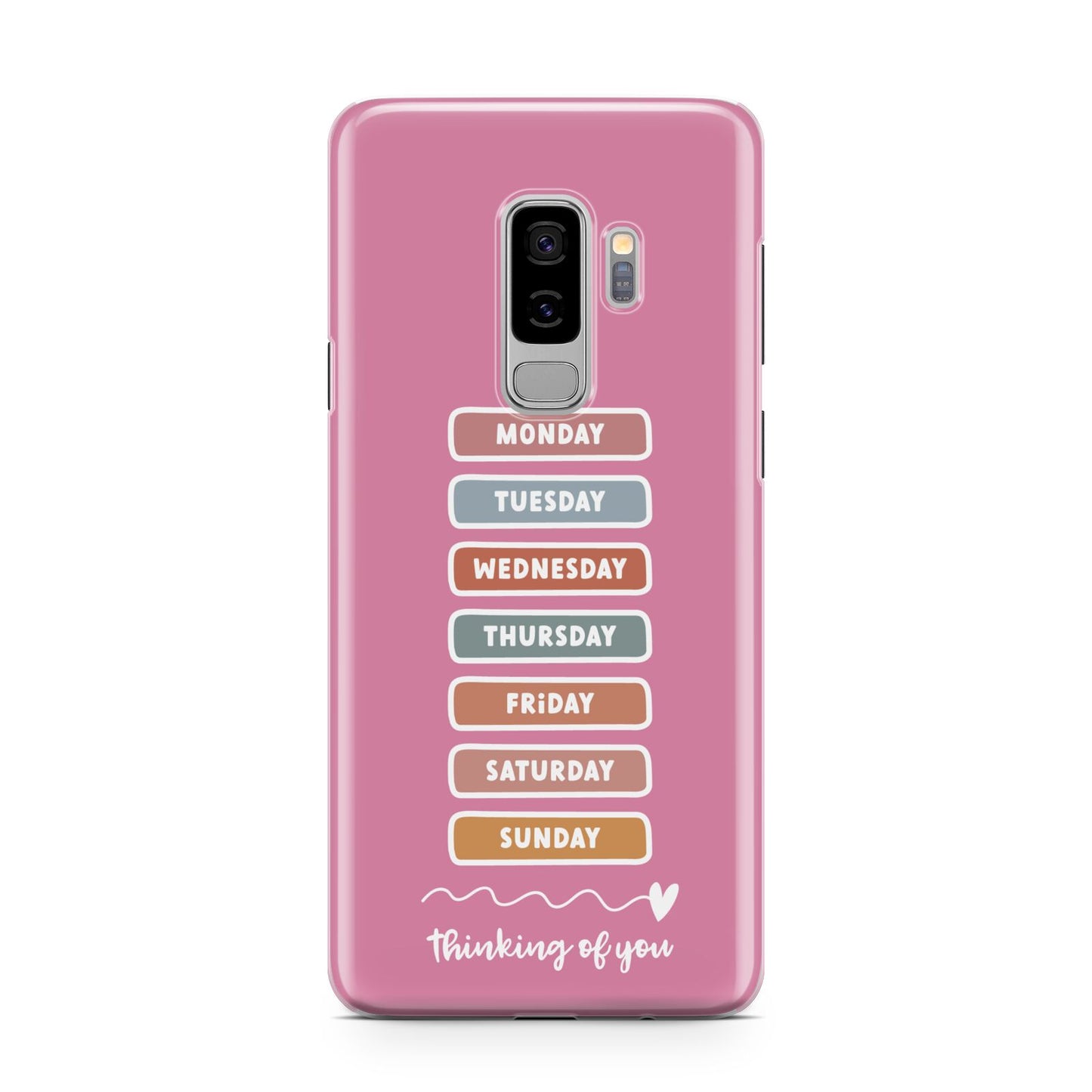 Thinking of You Samsung Galaxy S9 Plus Case on Silver phone