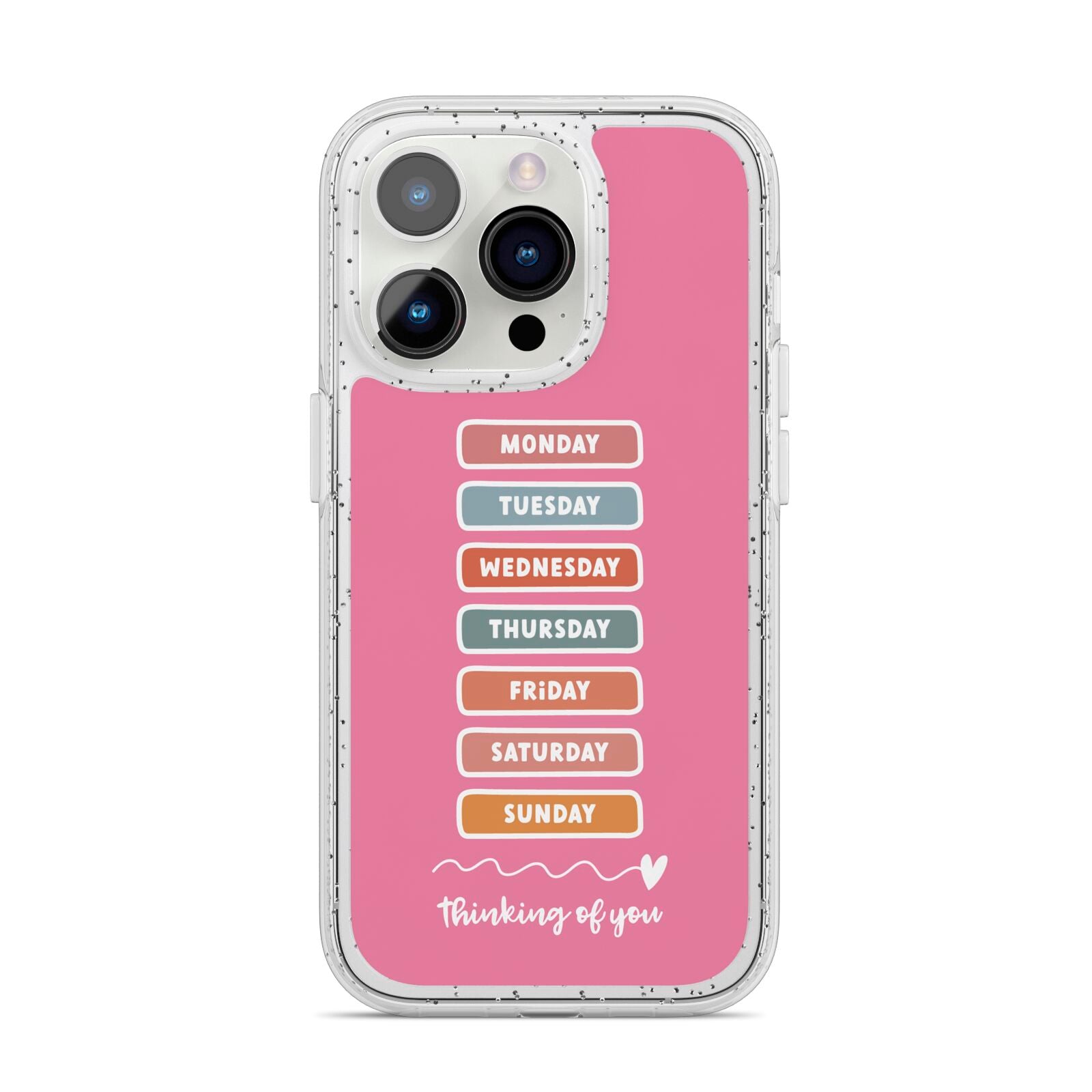 Thinking of You iPhone 14 Pro Glitter Tough Case Silver