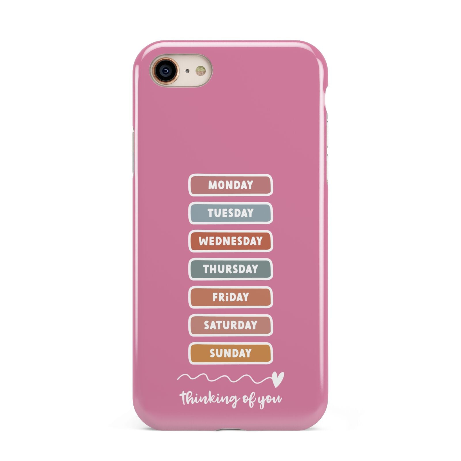 Thinking of You iPhone 8 3D Tough Case on Gold Phone