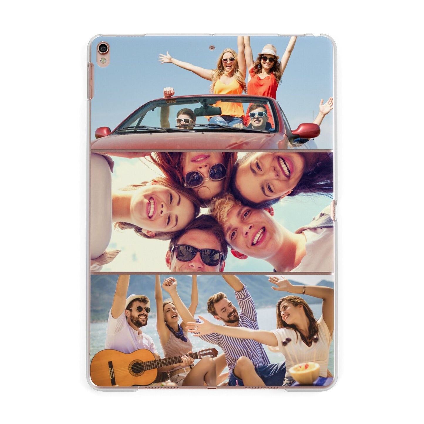 Three Photo Apple iPad Rose Gold Case