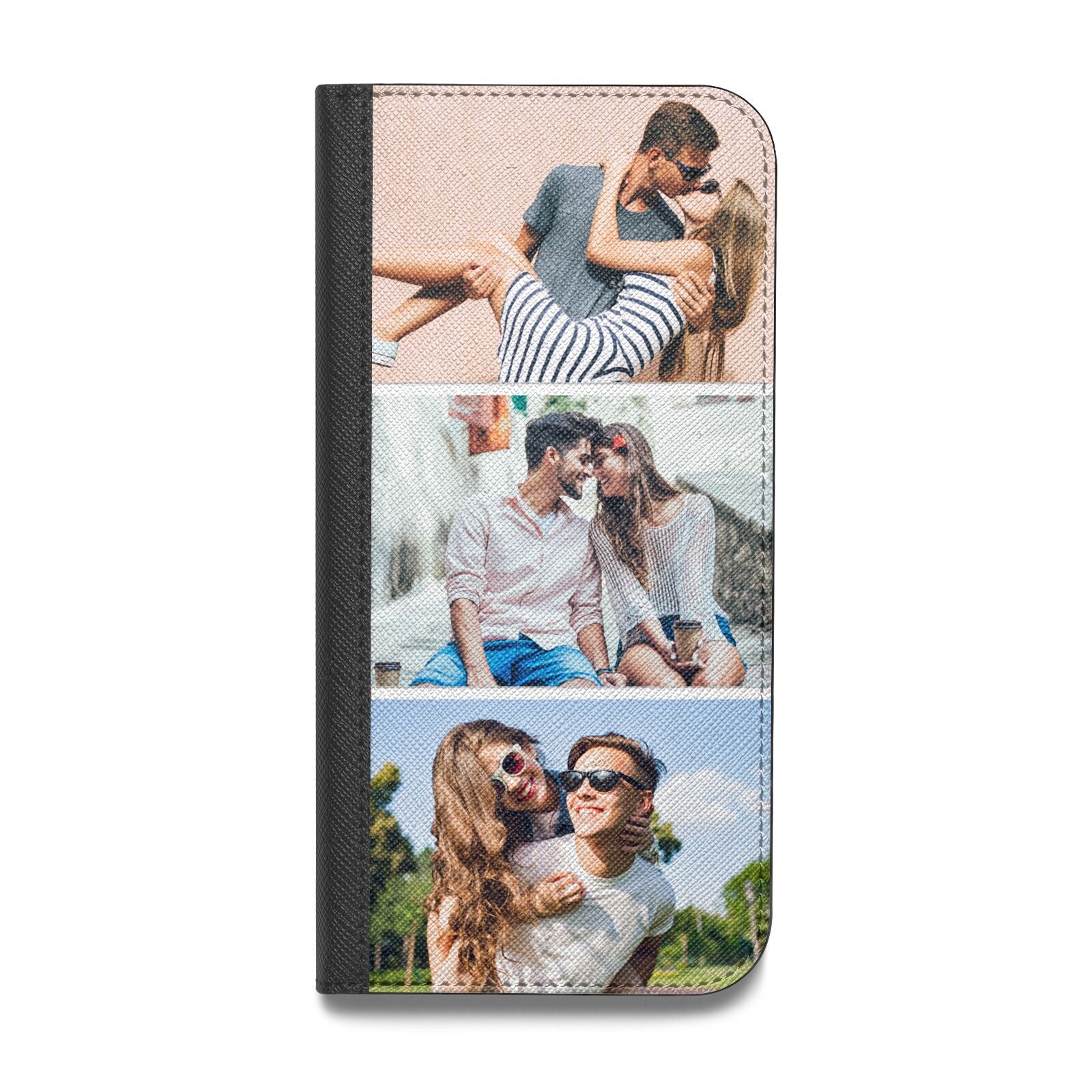 Three Photo Collage Vegan Leather Flip Samsung Case