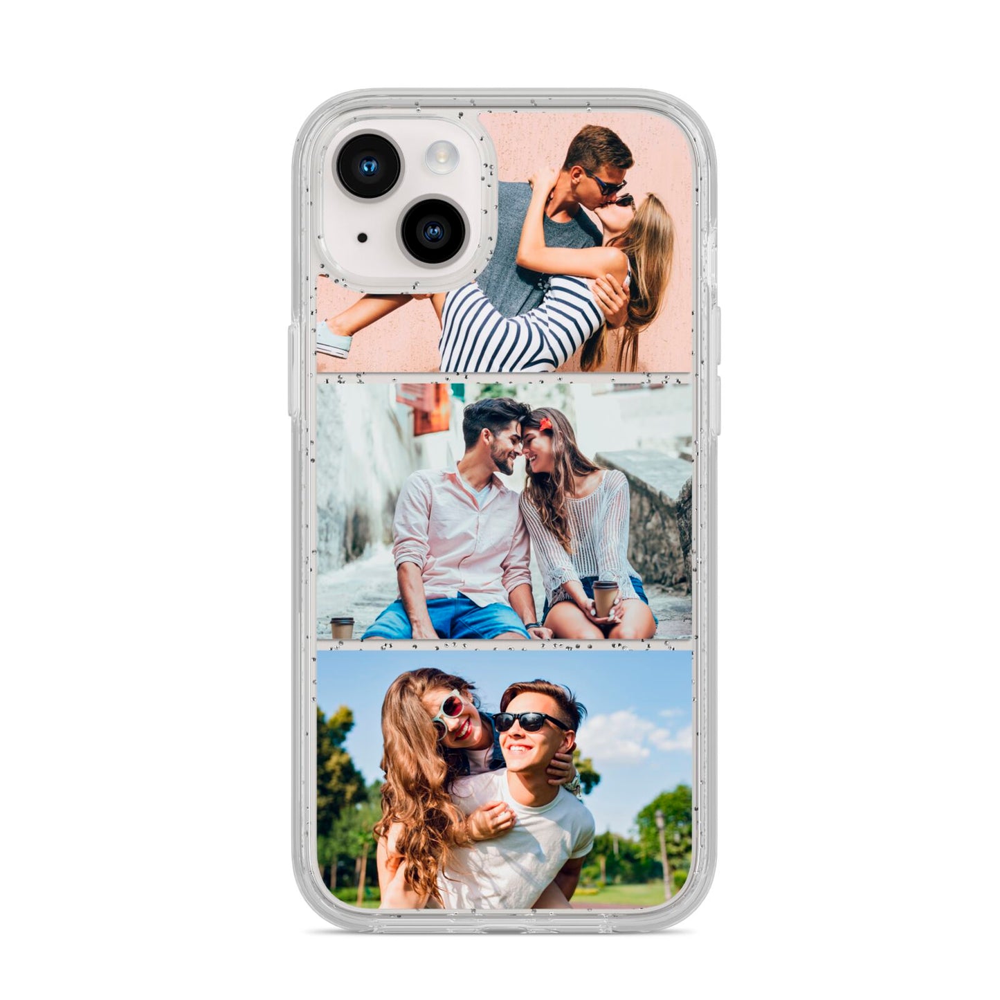 Three Photo Collage iPhone 14 Plus Glitter Tough Case Starlight