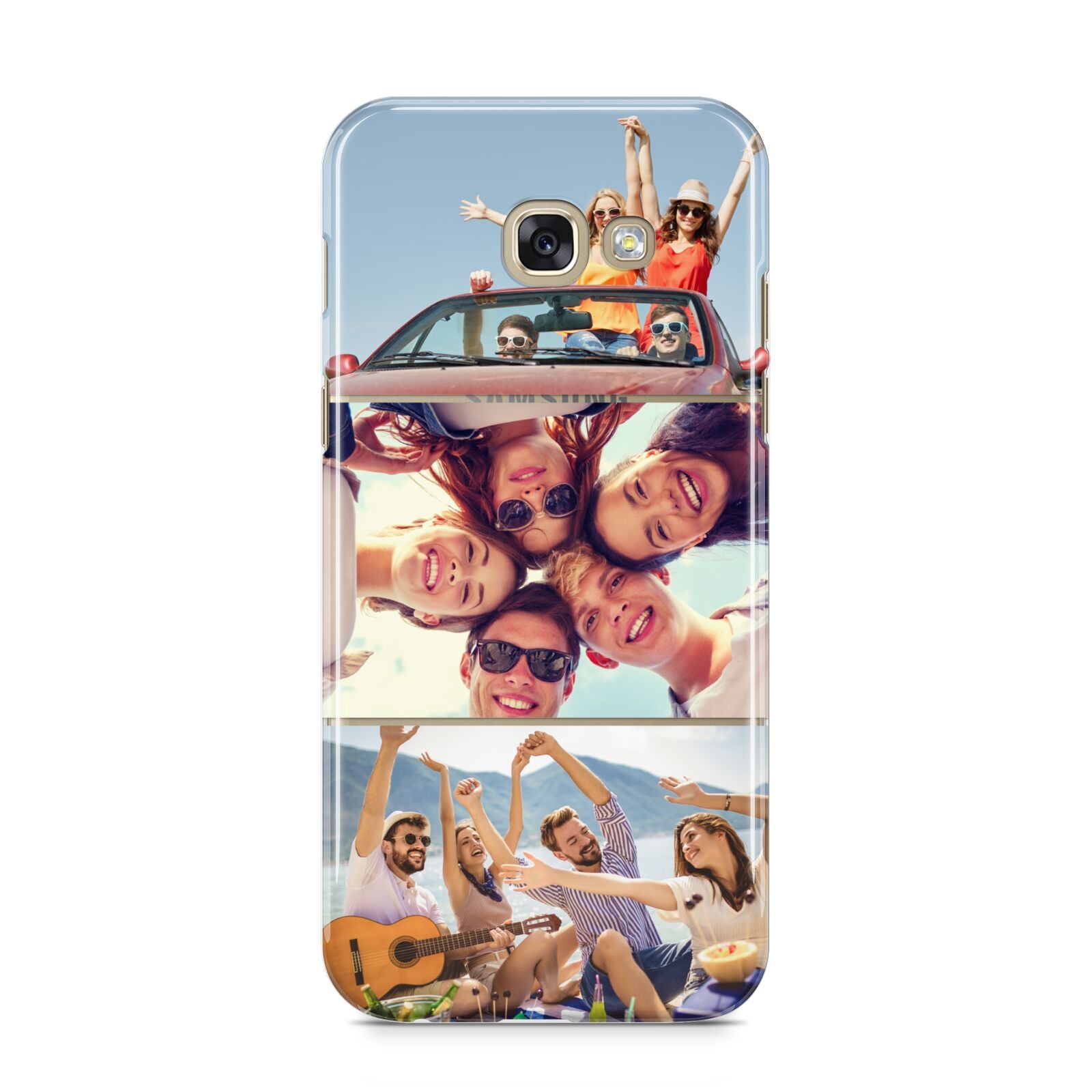 Three Photo Samsung Galaxy A5 2017 Case on gold phone