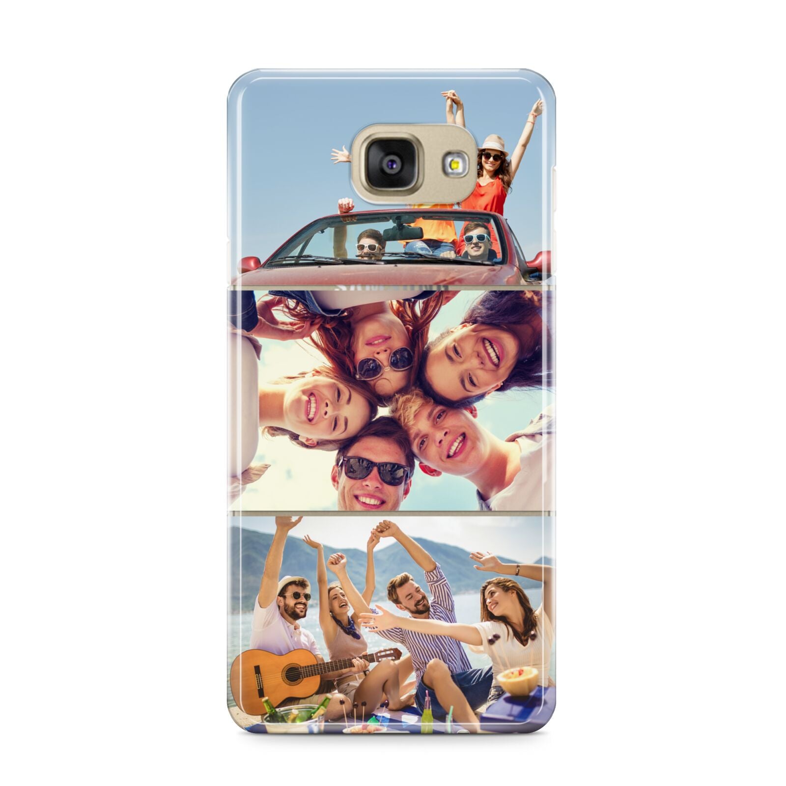 Three Photo Samsung Galaxy A9 2016 Case on gold phone