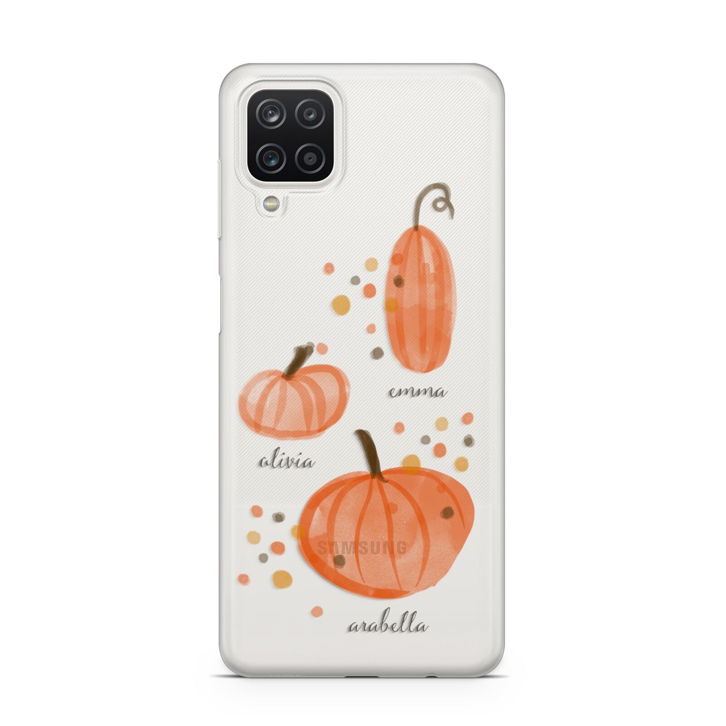 Three Pumpkins Personalised Samsung A12 Case