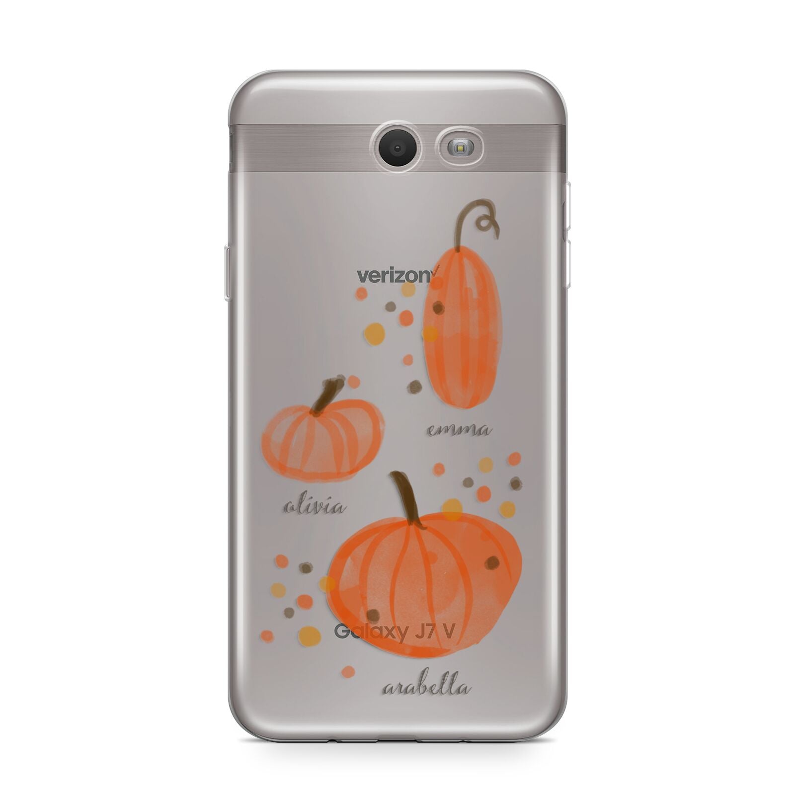Three Pumpkins Personalised Samsung Galaxy J7 2017 Case