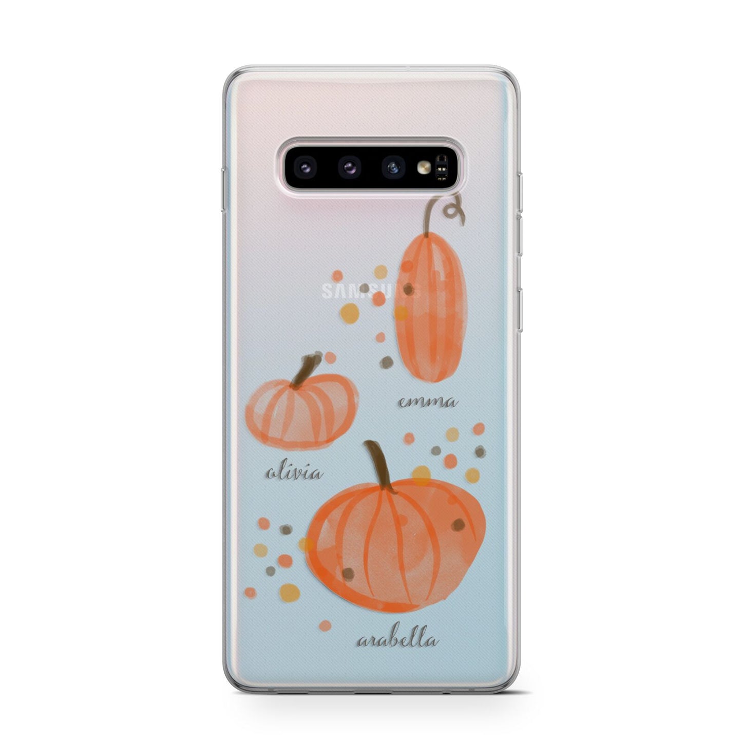 Three Pumpkins Personalised Samsung Galaxy S10 Case