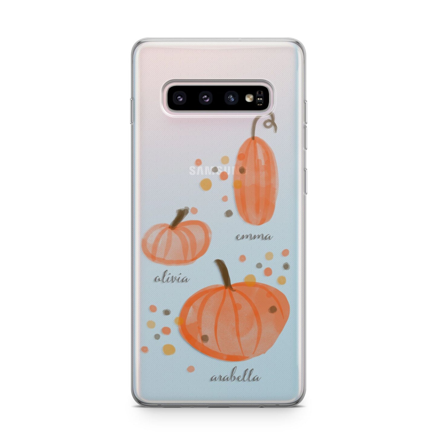 Three Pumpkins Personalised Samsung Galaxy S10 Plus Case