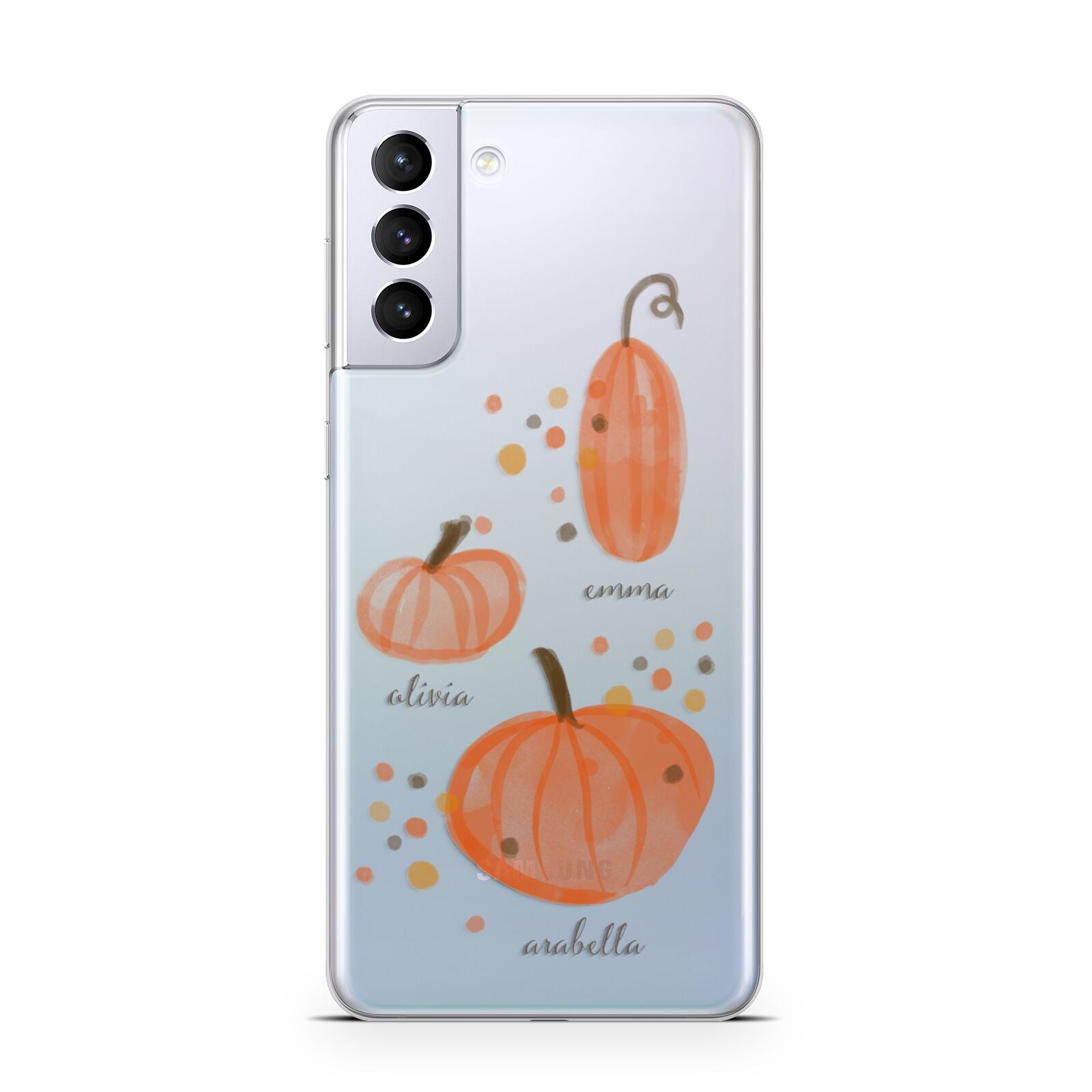 Three Pumpkins Personalised Samsung S21 Plus Case