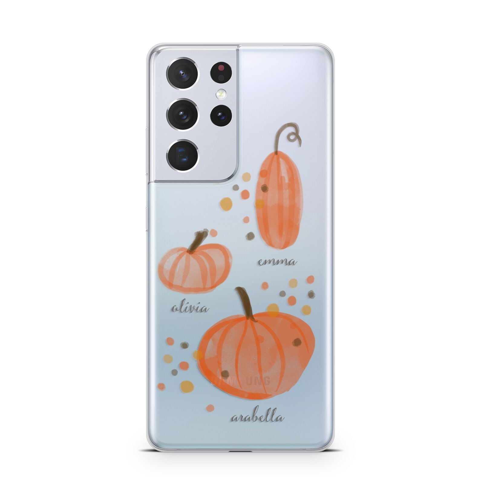 Three Pumpkins Personalised Samsung S21 Ultra Case