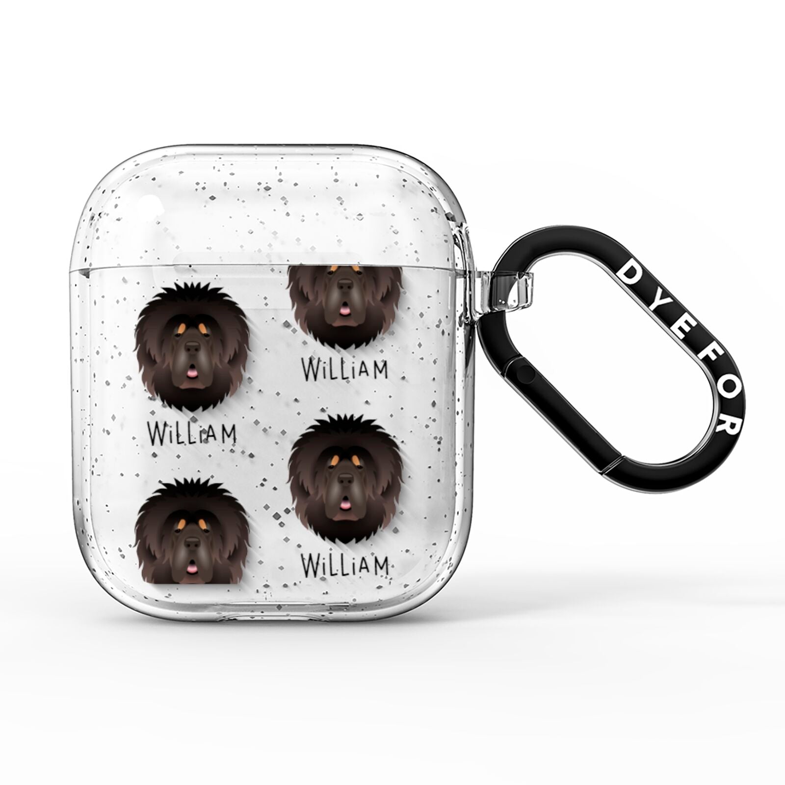 Tibetan Mastiff Icon with Name AirPods Glitter Case