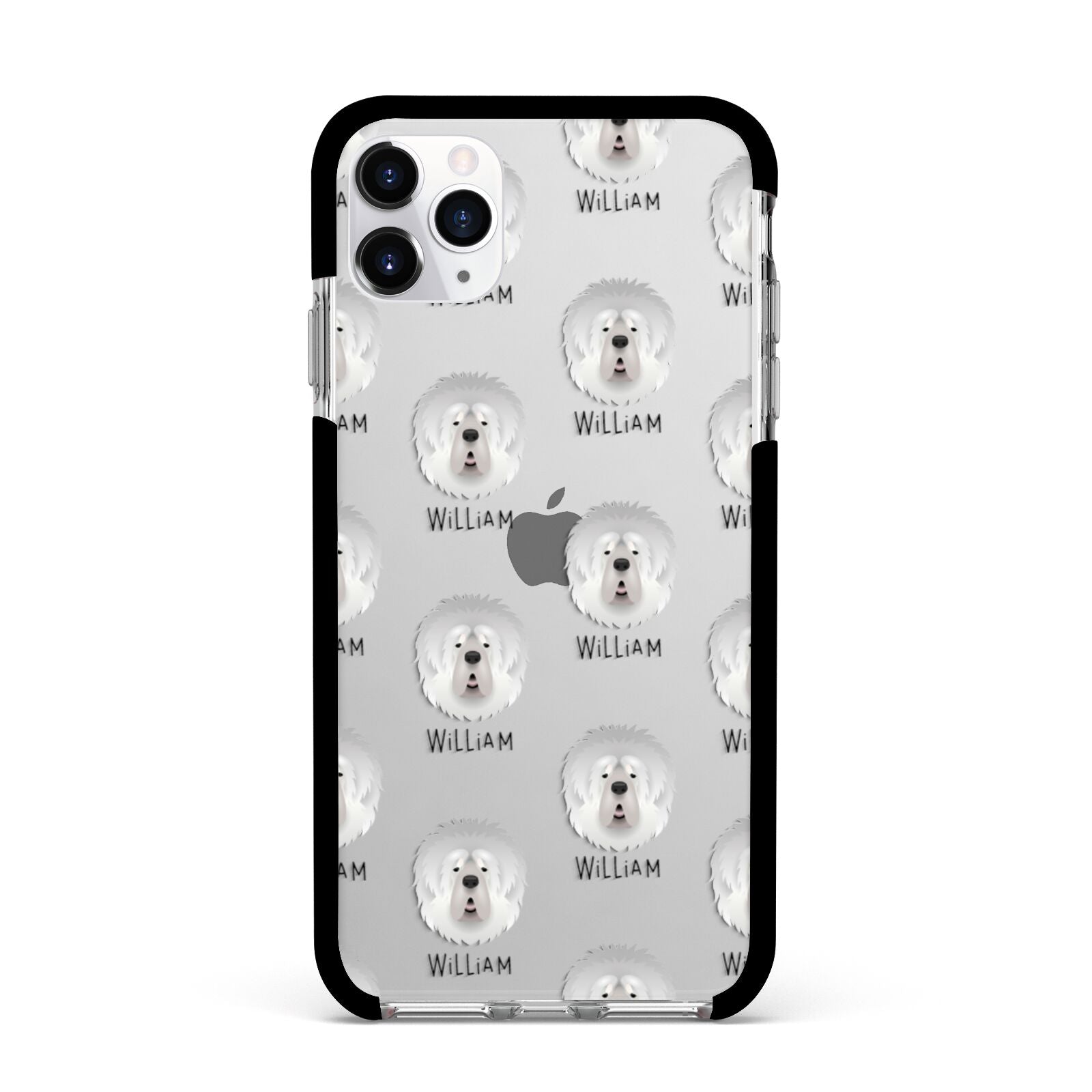 Tibetan Mastiff Icon with Name Apple iPhone 11 Pro Max in Silver with Black Impact Case