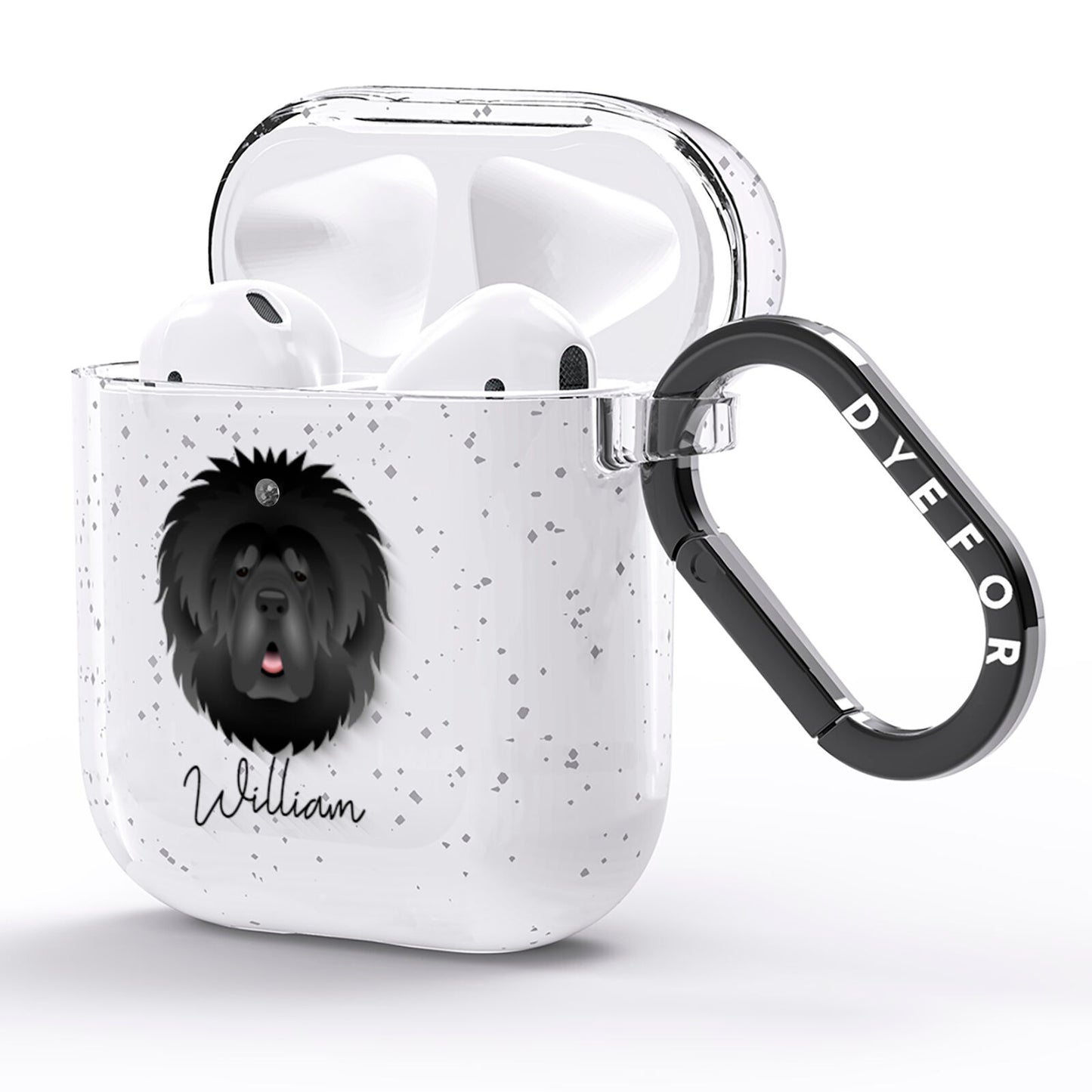 Tibetan Mastiff Personalised AirPods Glitter Case Side Image