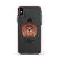 Tibetan Mastiff Personalised Apple iPhone Xs Impact Case Pink Edge on Black Phone