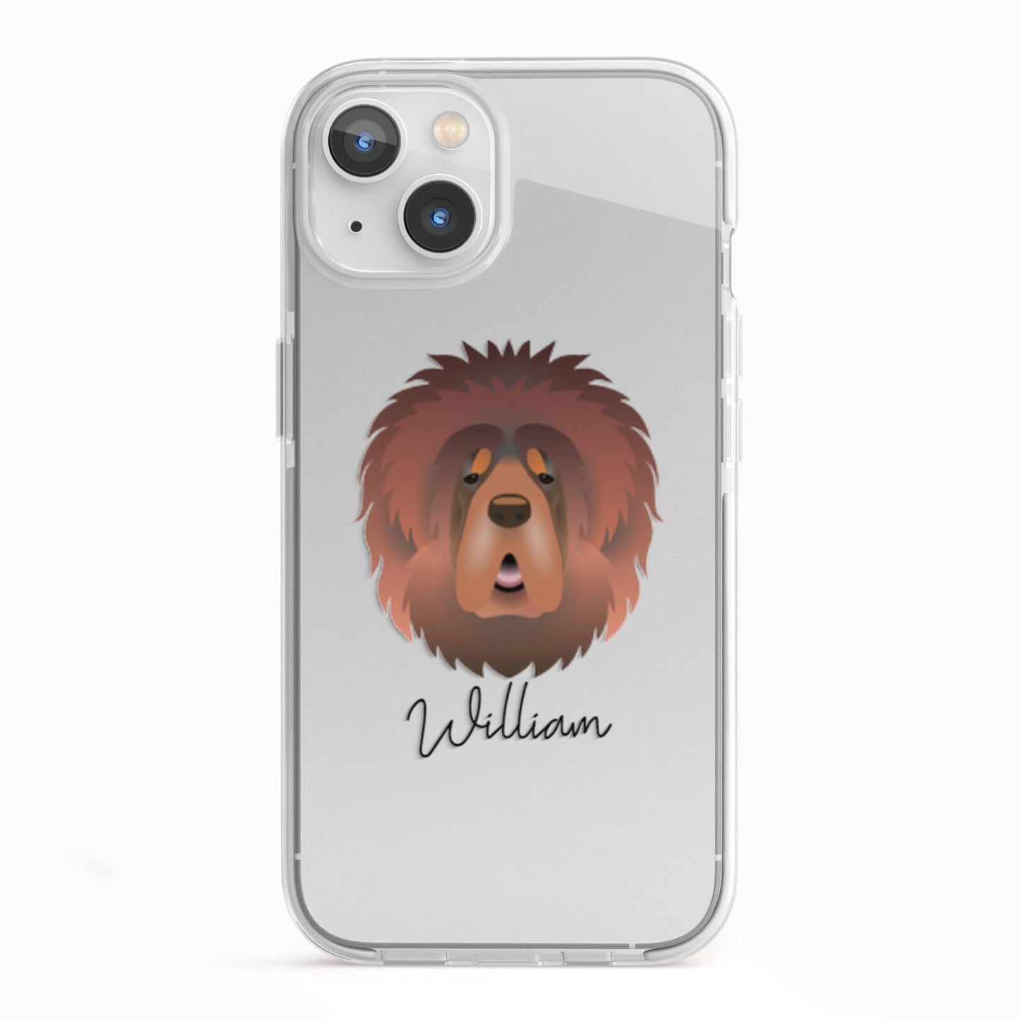 Tibetan Mastiff Personalised iPhone 13 TPU Impact Case with White Edges