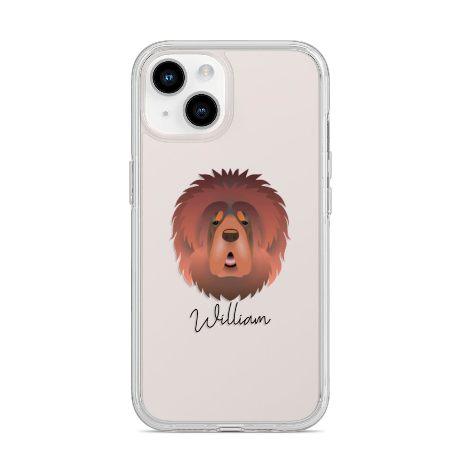 Tibetan Mastiff Personalised iPhone 14 Clear Tough Case Starlight